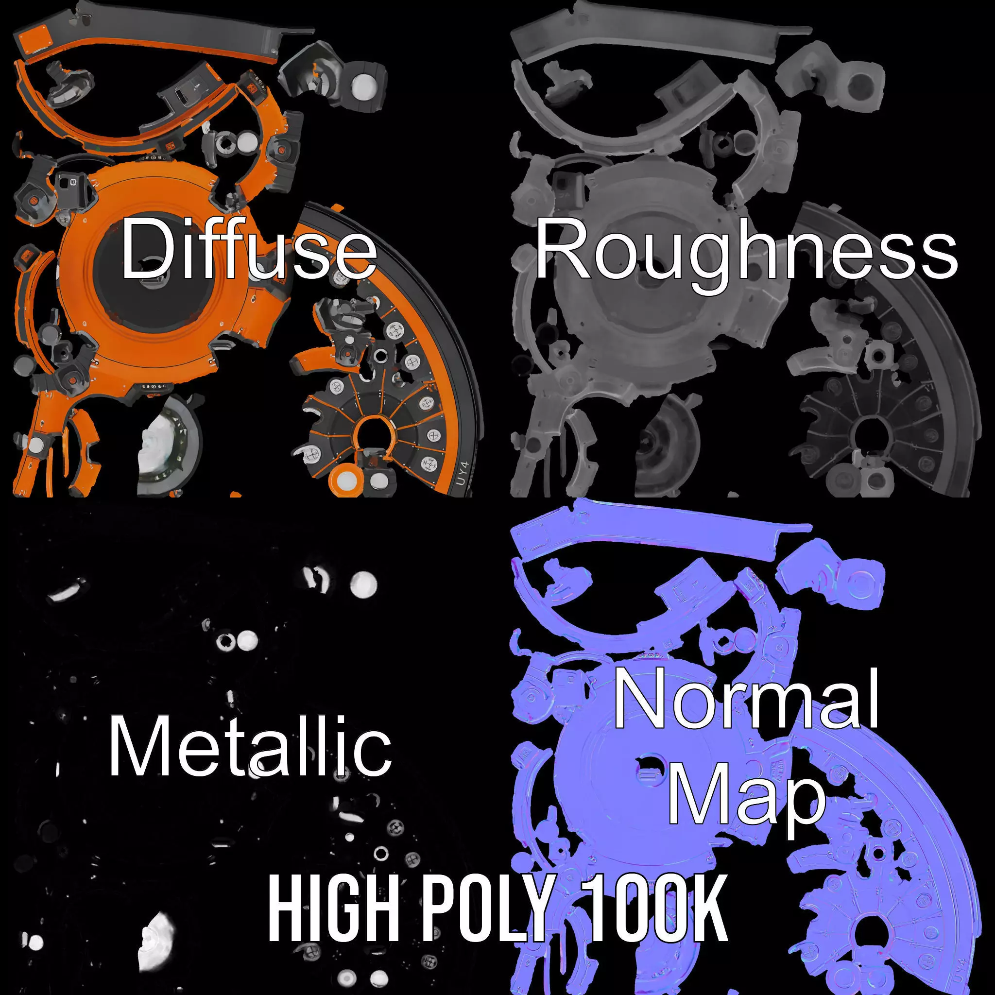 Orbital Research Drone model pack Low-poly 3D model_3