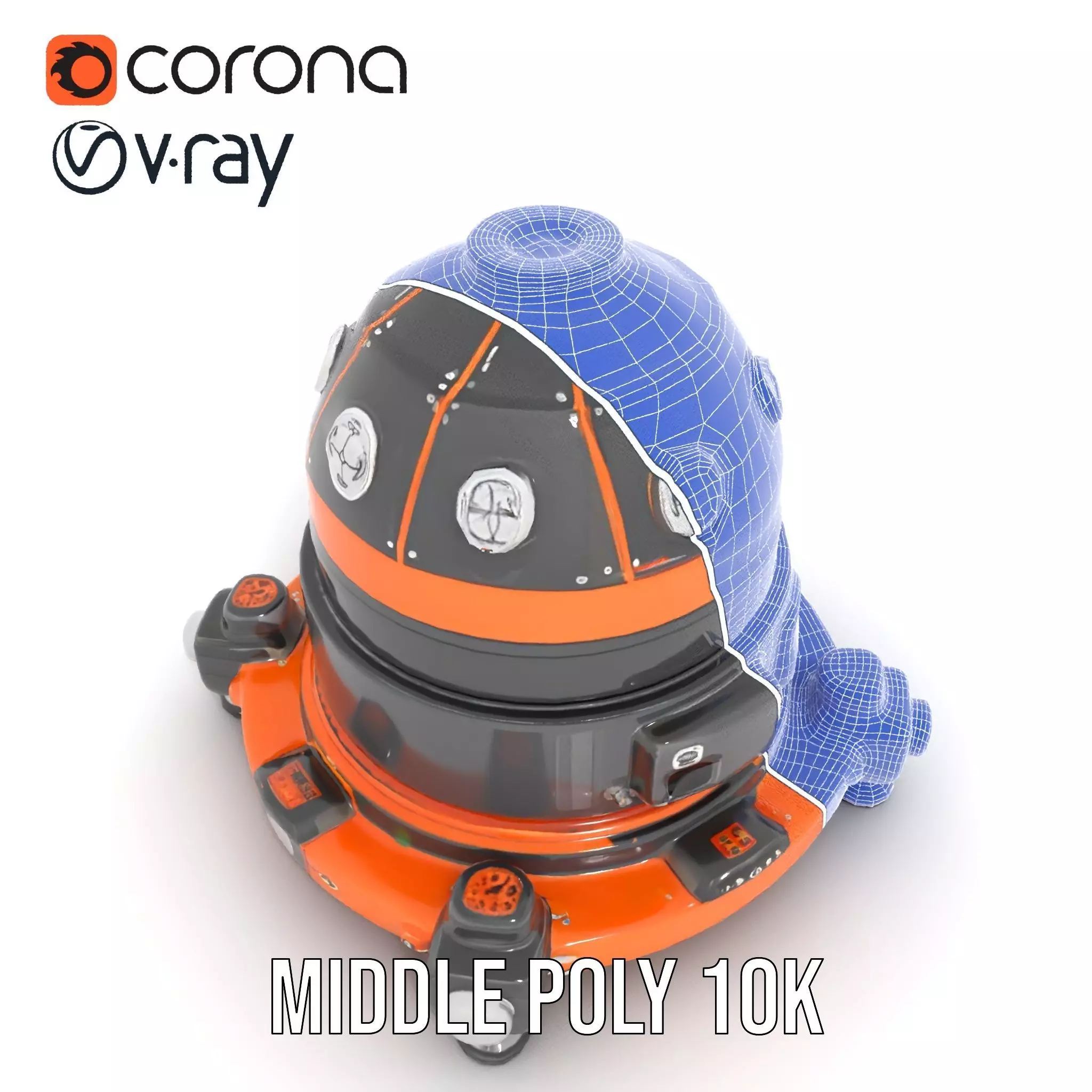 Orbital Research Drone model pack Low-poly 3D model_30