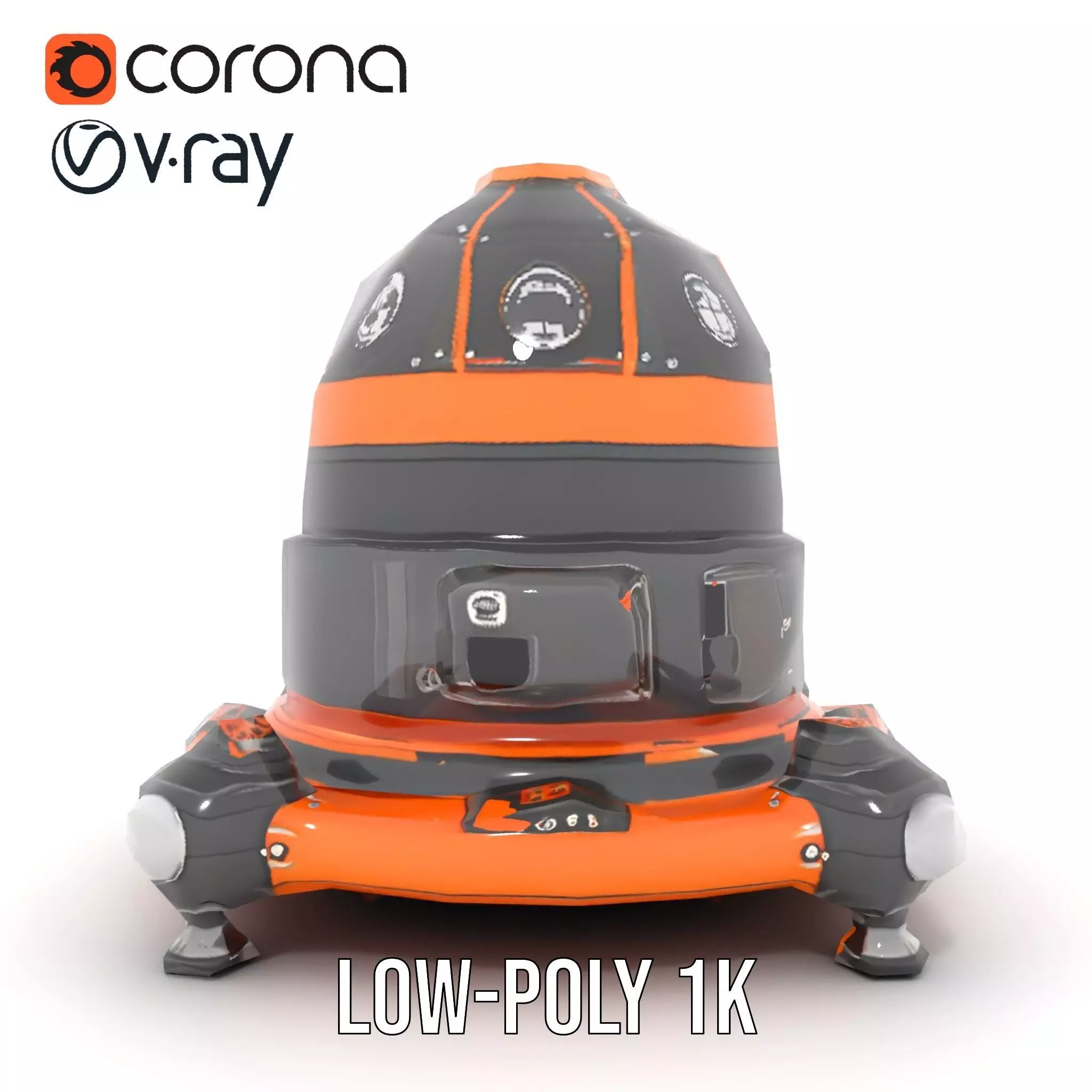 Orbital Research Drone model pack Low-poly 3D model_19