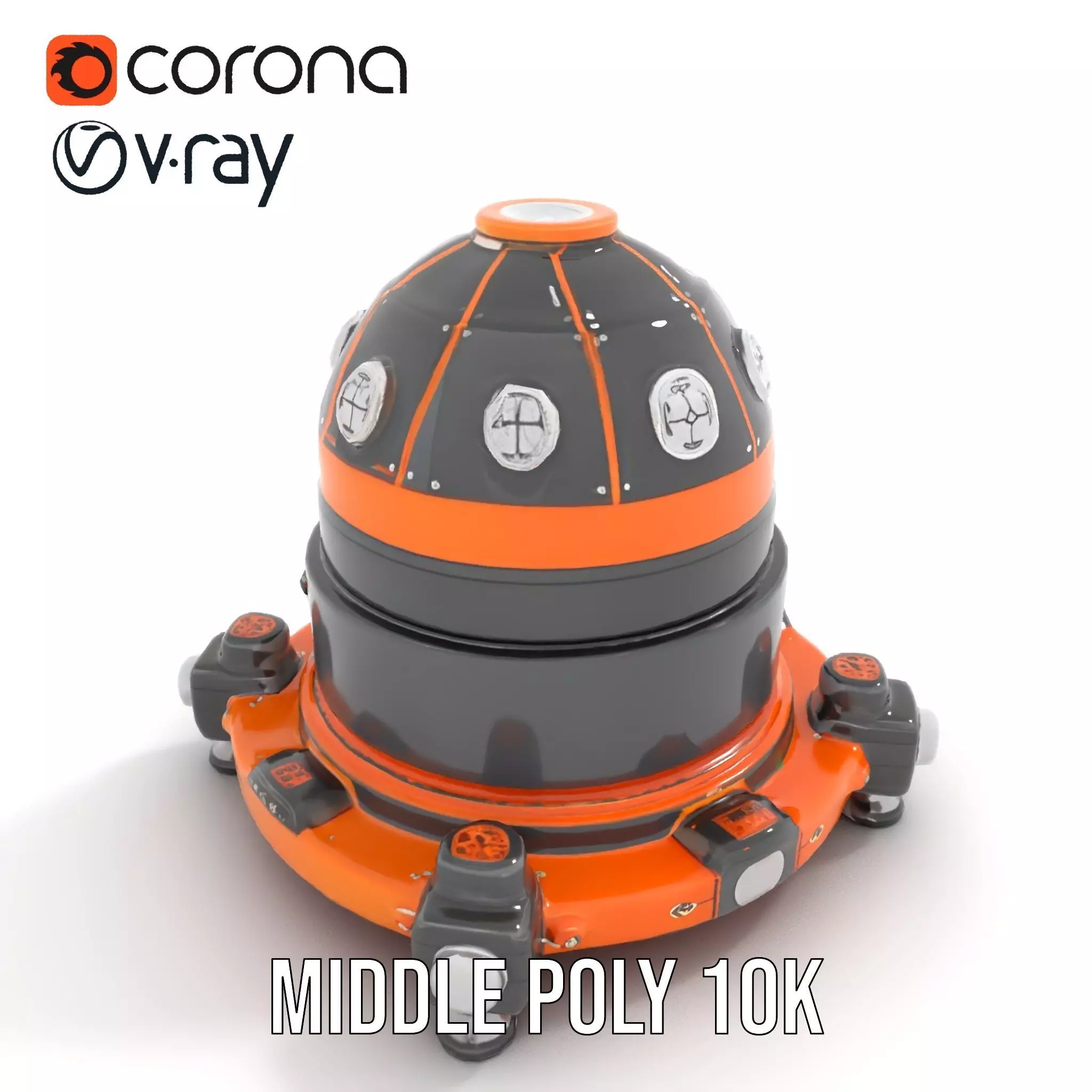 Orbital Research Drone model pack Low-poly 3D model_13