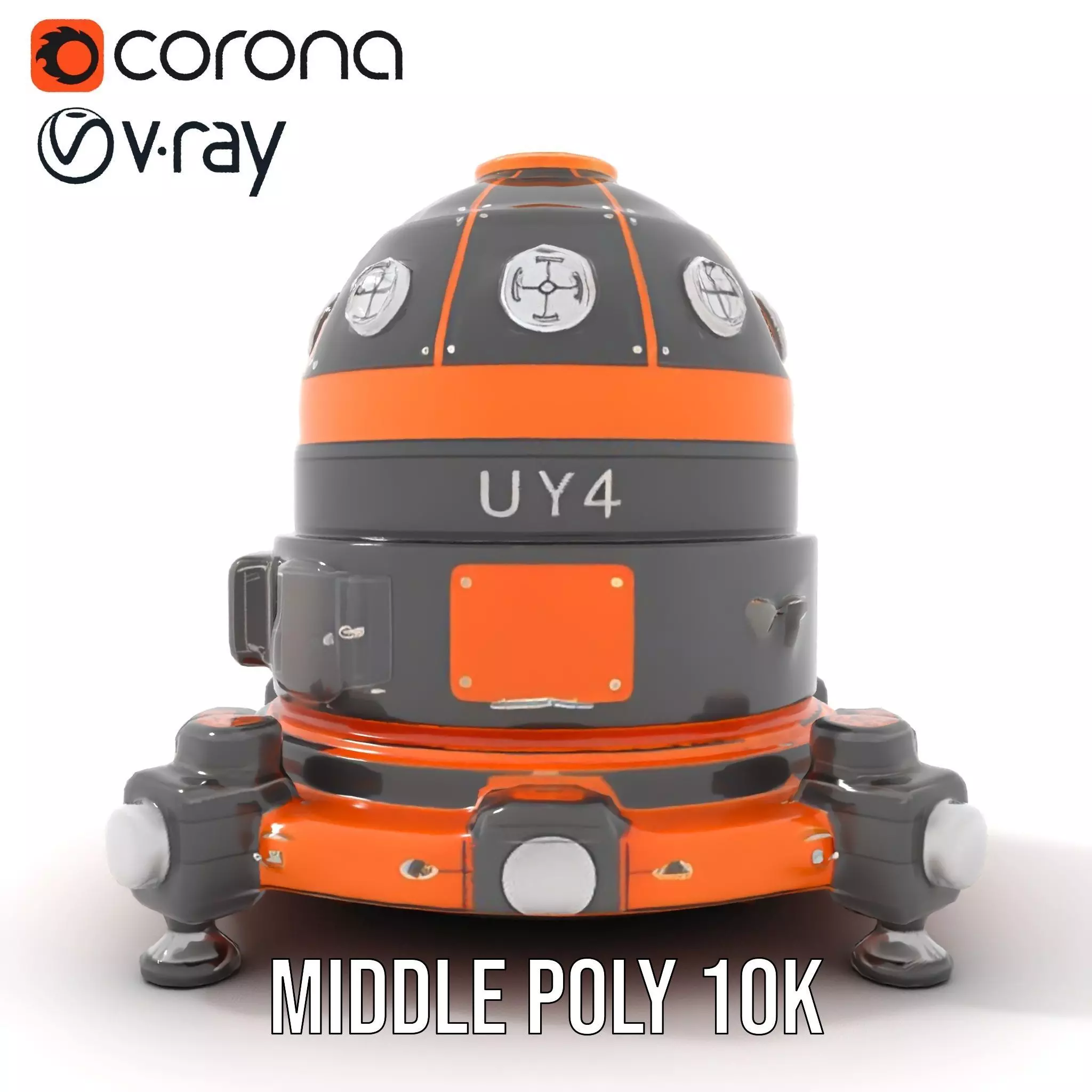 Orbital Research Drone model pack Low-poly 3D model_5