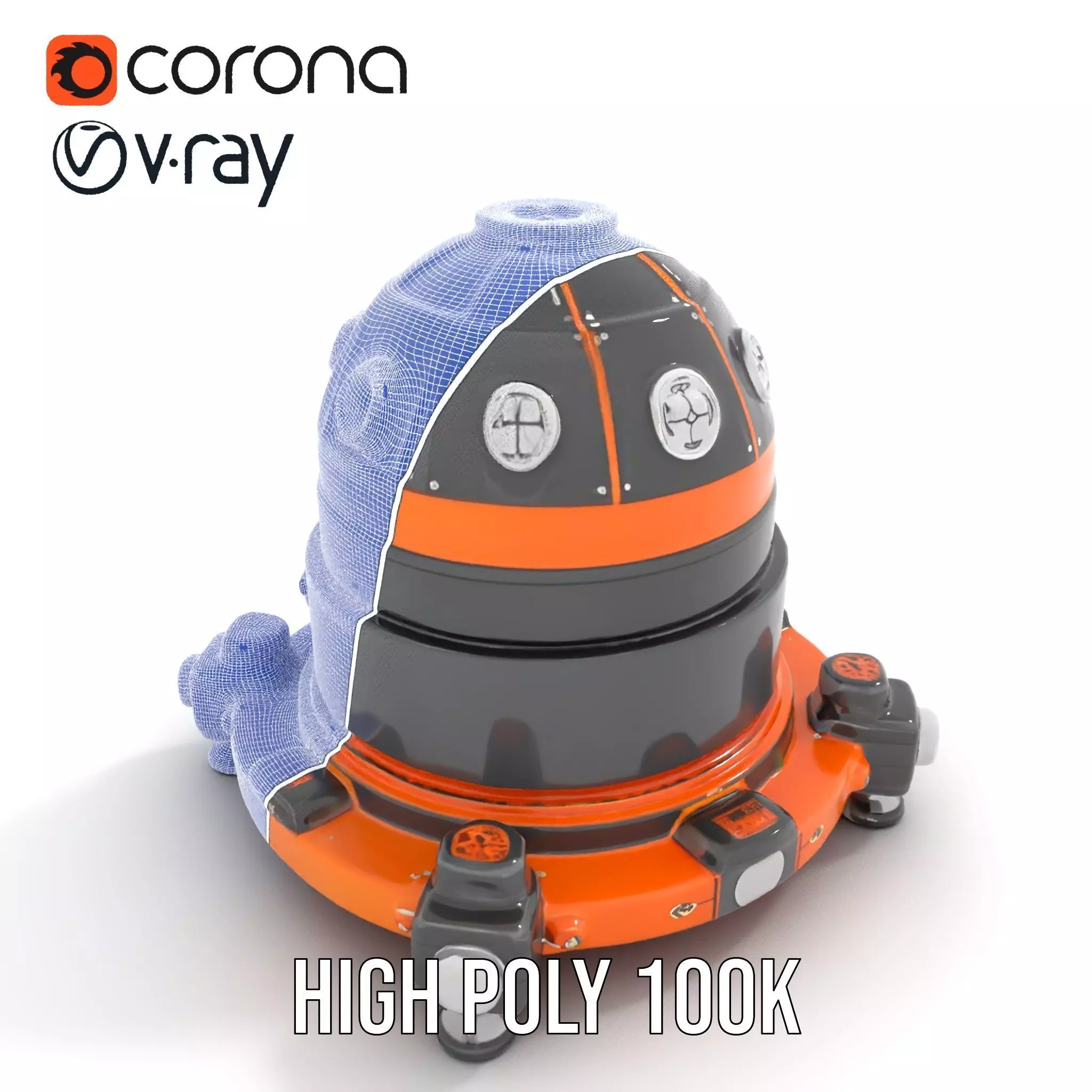 Orbital Research Drone model pack Low-poly 3D model_29