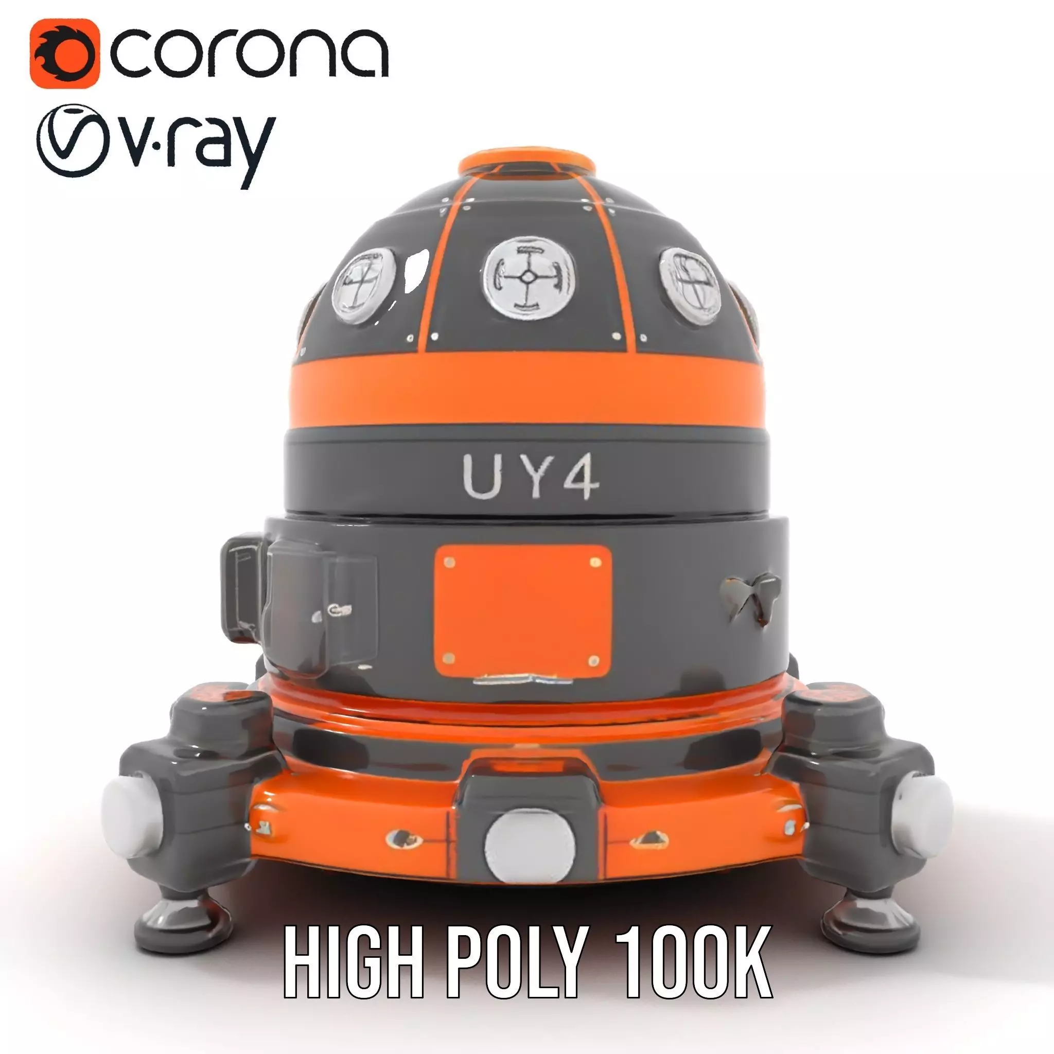 Orbital Research Drone model pack Low-poly 3D model_33