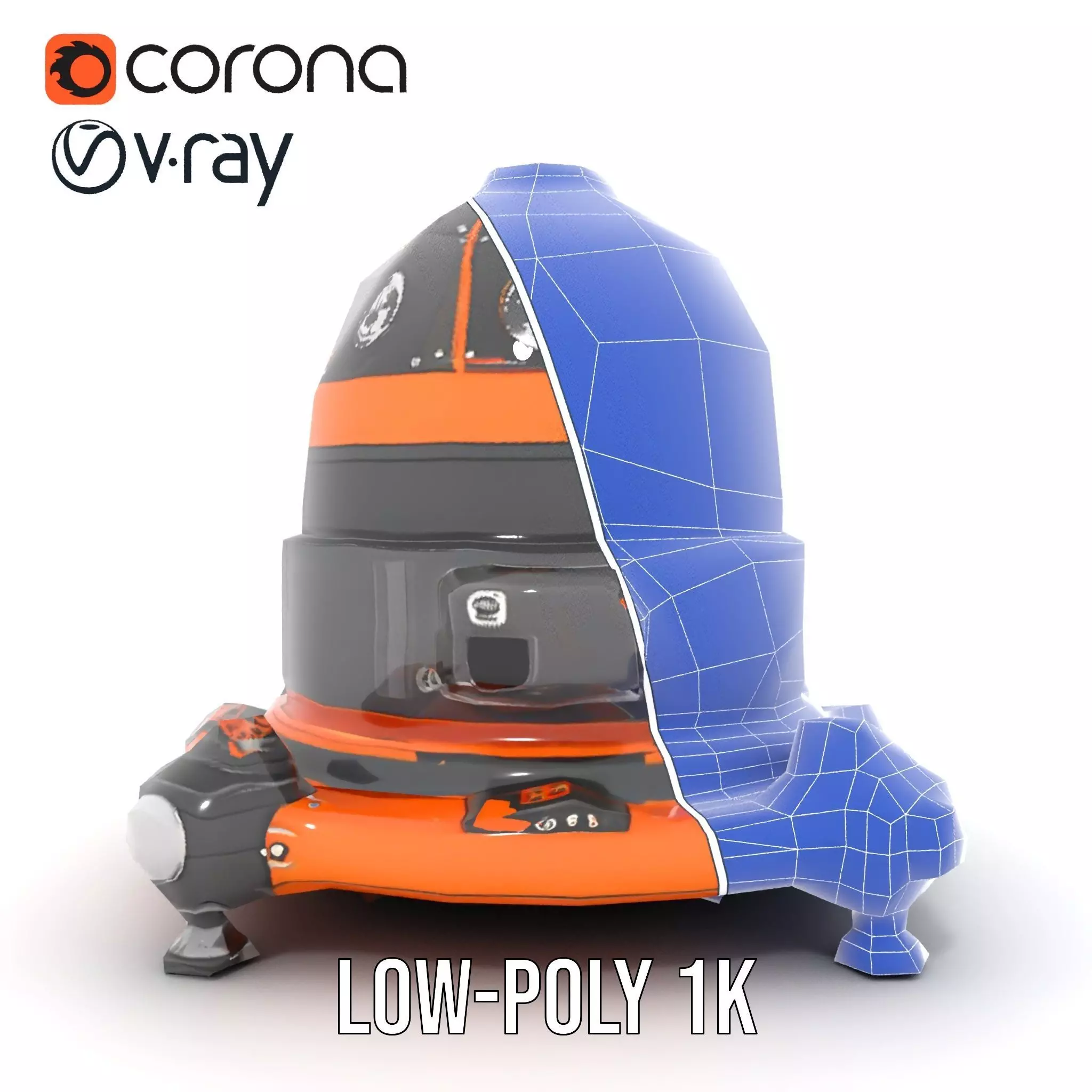 Orbital Research Drone model pack Low-poly 3D model_25