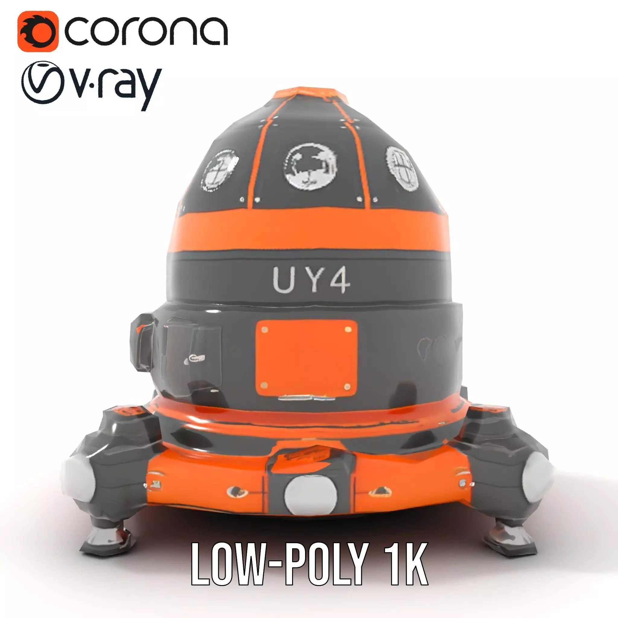 Orbital Research Drone model pack Low-poly 3D model_9