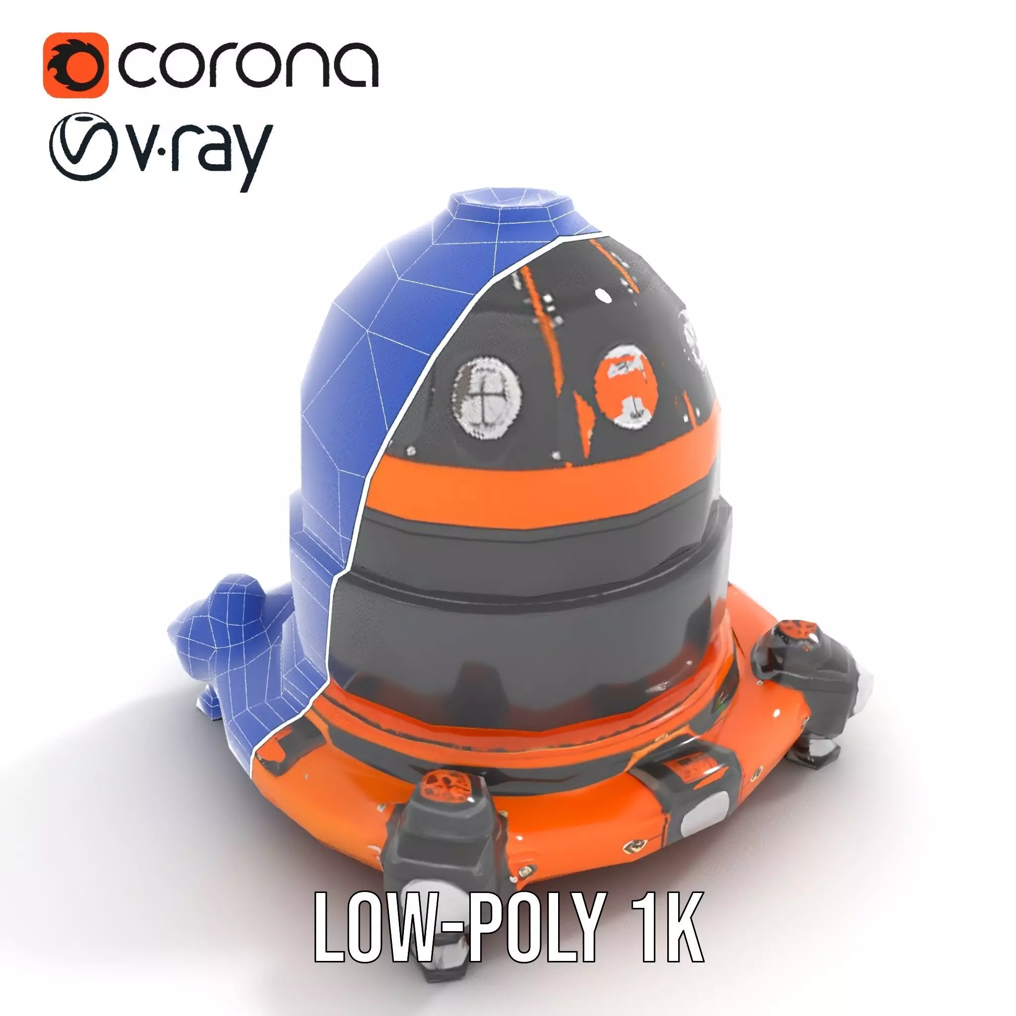 Orbital Research Drone model pack Low-poly 3D model_28