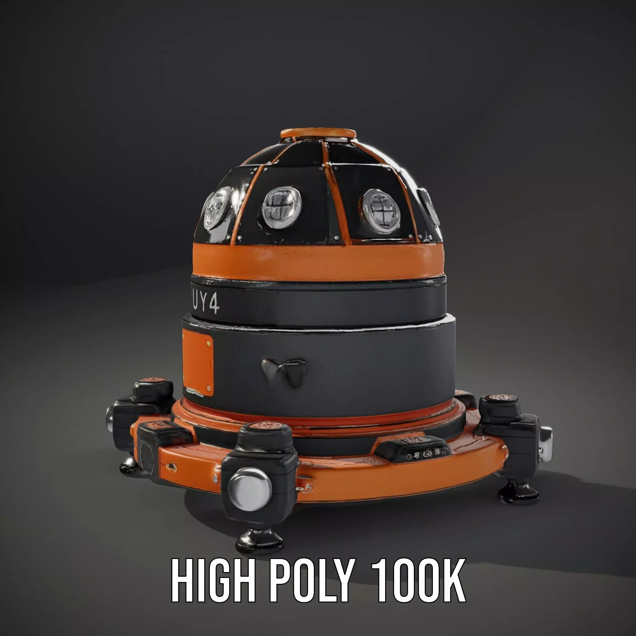 Orbital Research Drone model pack Low-poly 3D model_10