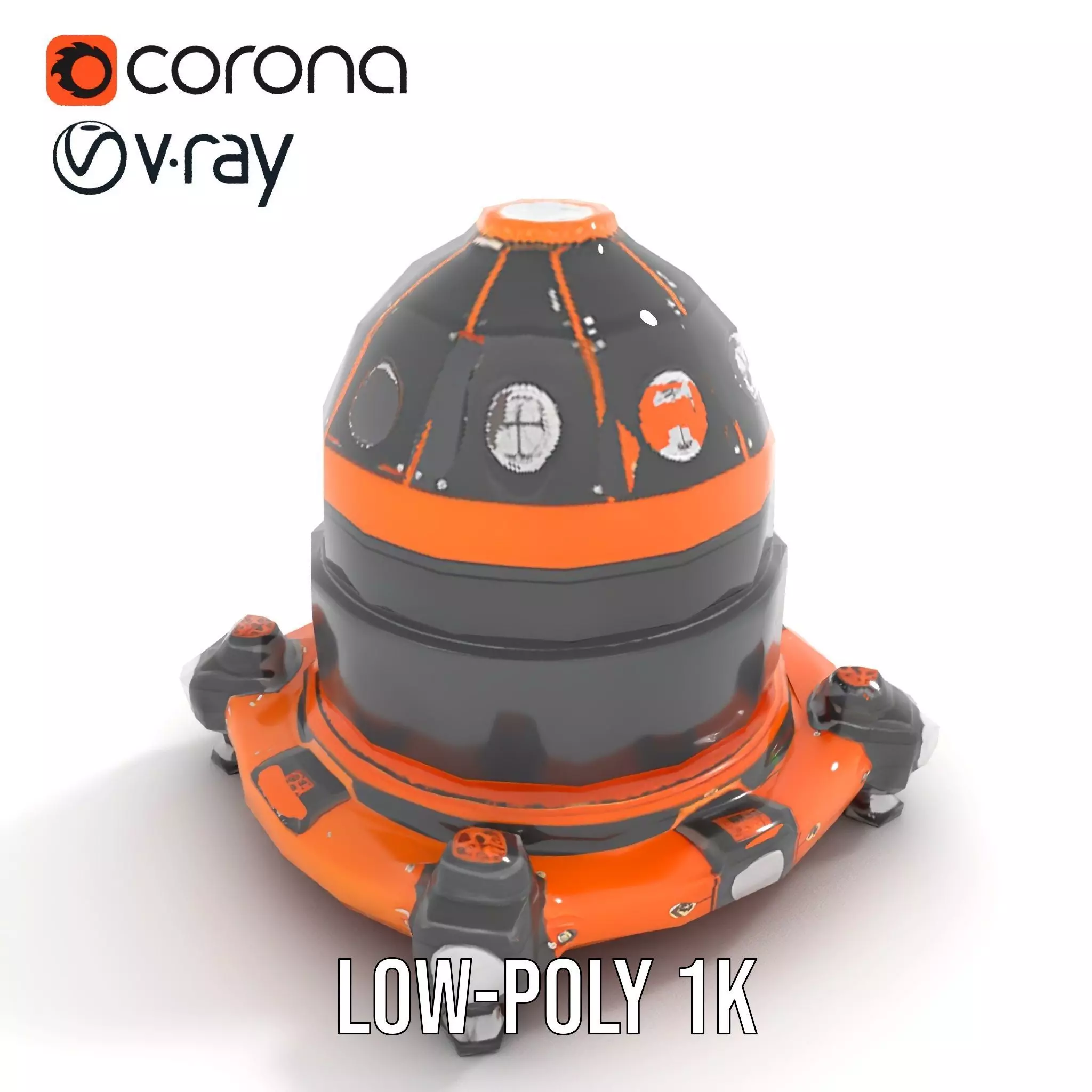 Orbital Research Drone model pack Low-poly 3D model_7