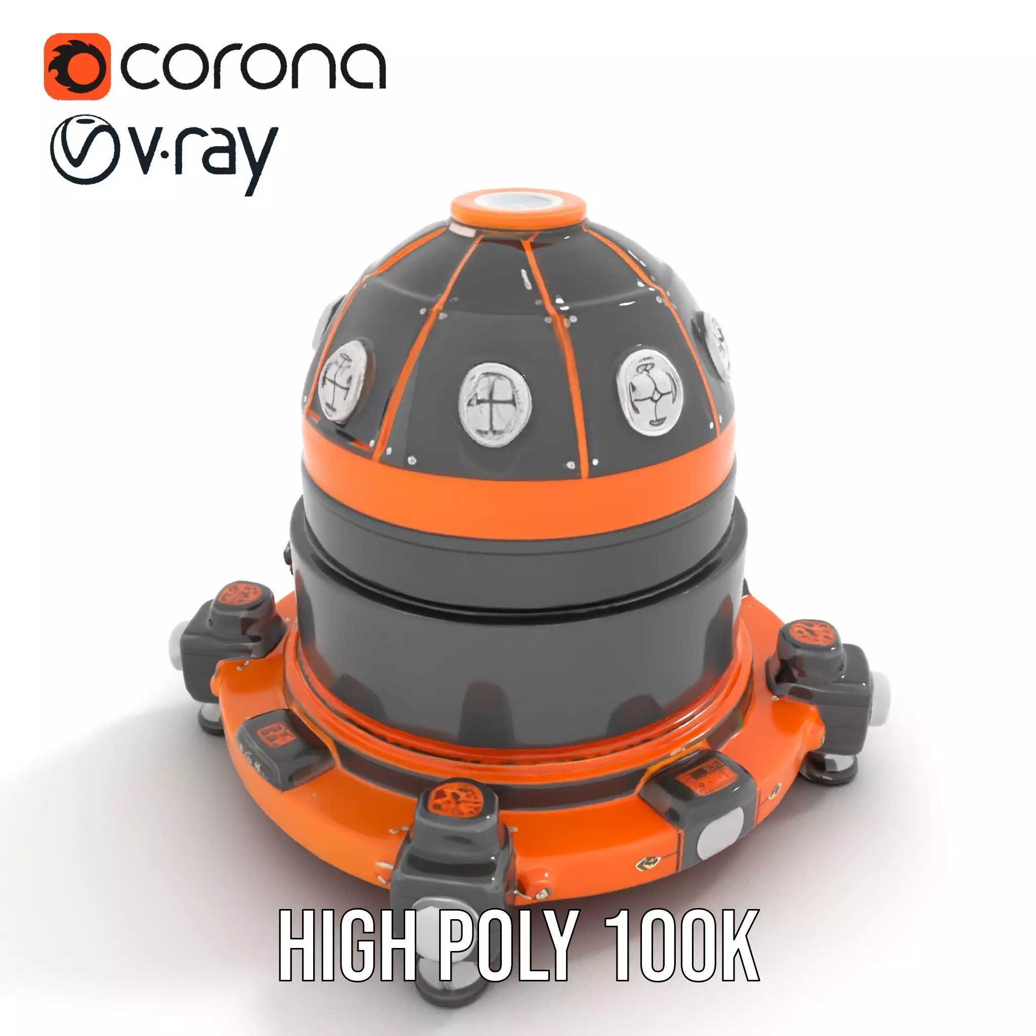 Orbital Research Drone model pack Low-poly 3D model_17