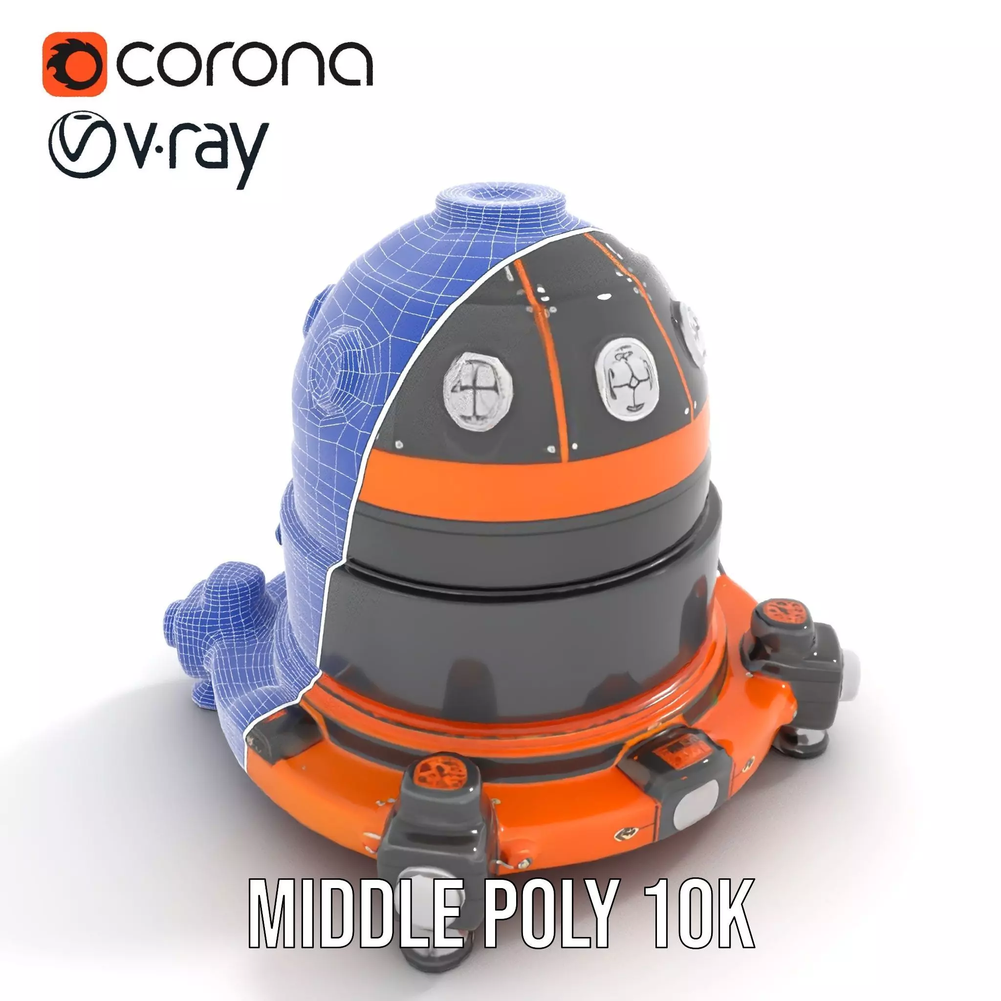 Orbital Research Drone model pack Low-poly 3D model_24