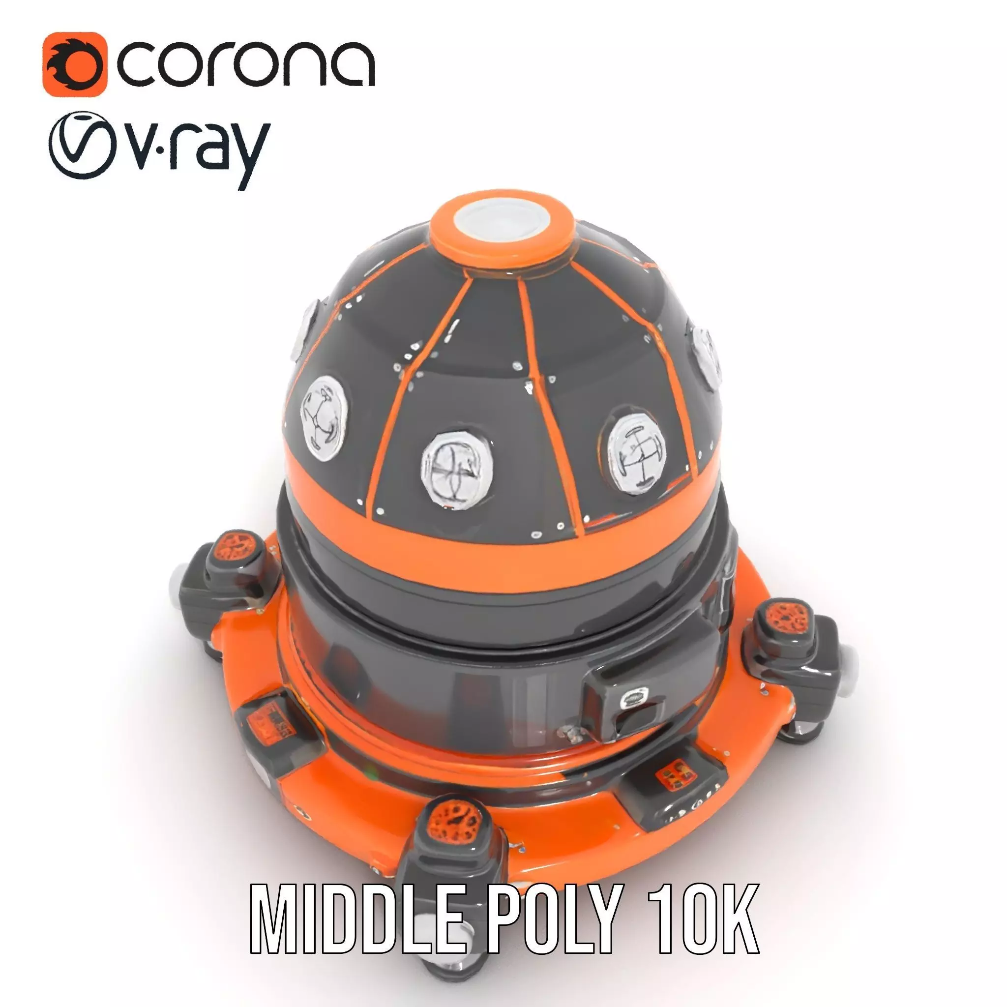 Orbital Research Drone model pack Low-poly 3D model_15