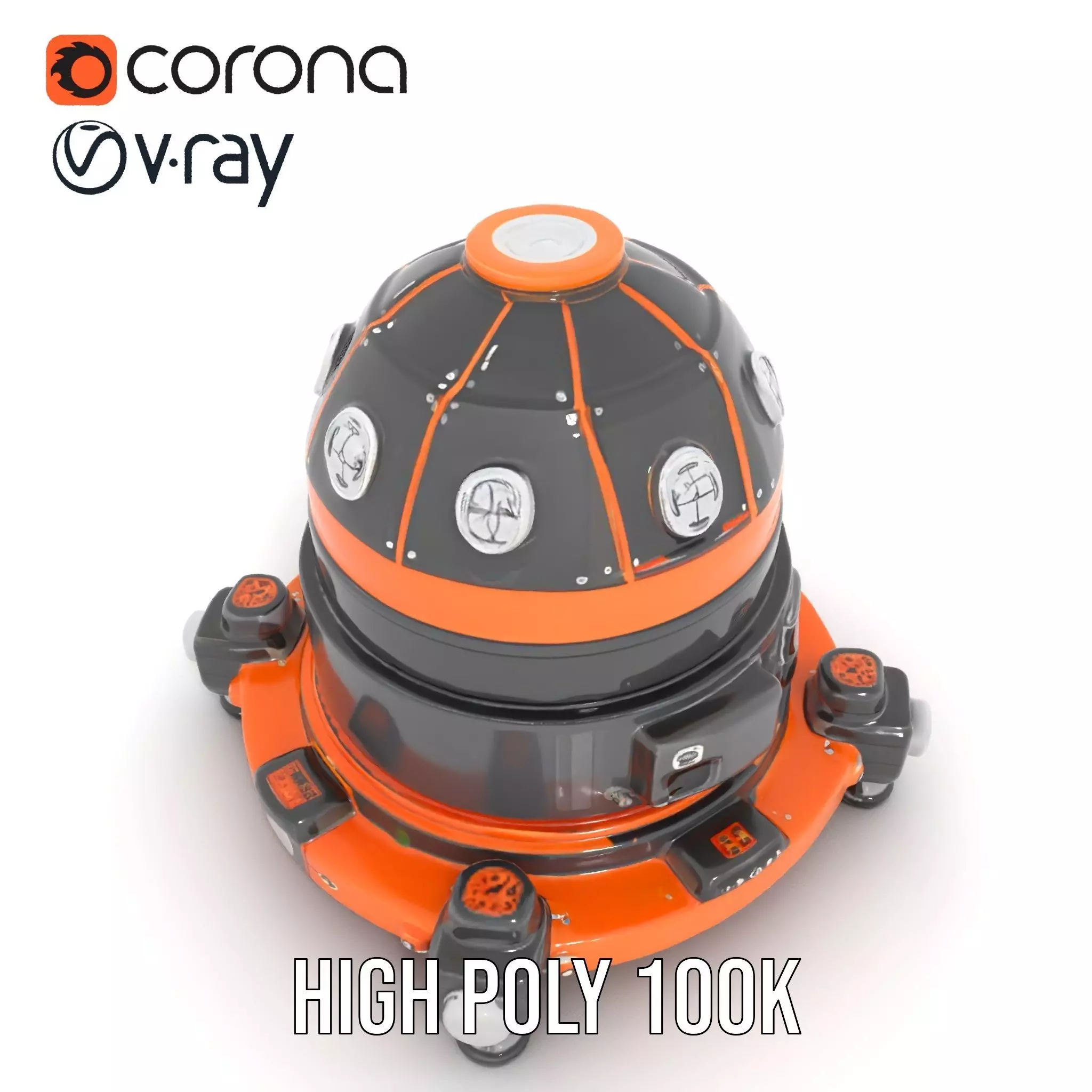 Orbital Research Drone model pack Low-poly 3D model_20