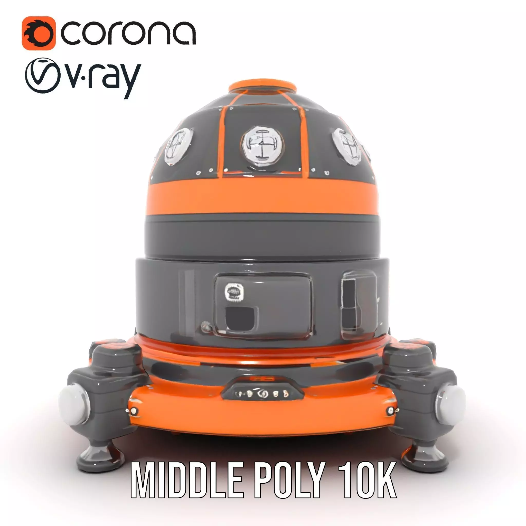 Orbital Research Drone model pack Low-poly 3D model_6