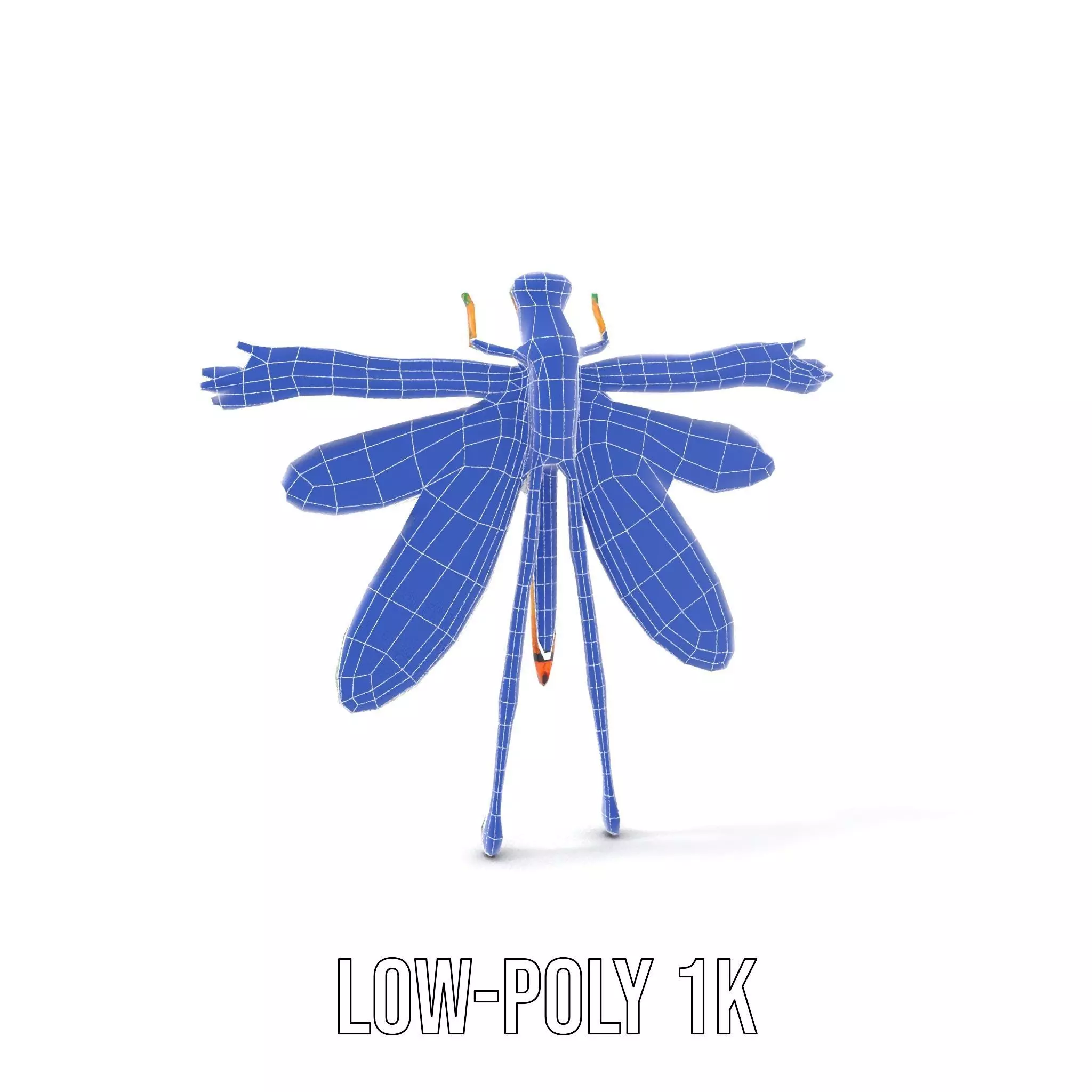 Iridescent Dragonfly model pack Low-poly 3D model_11
