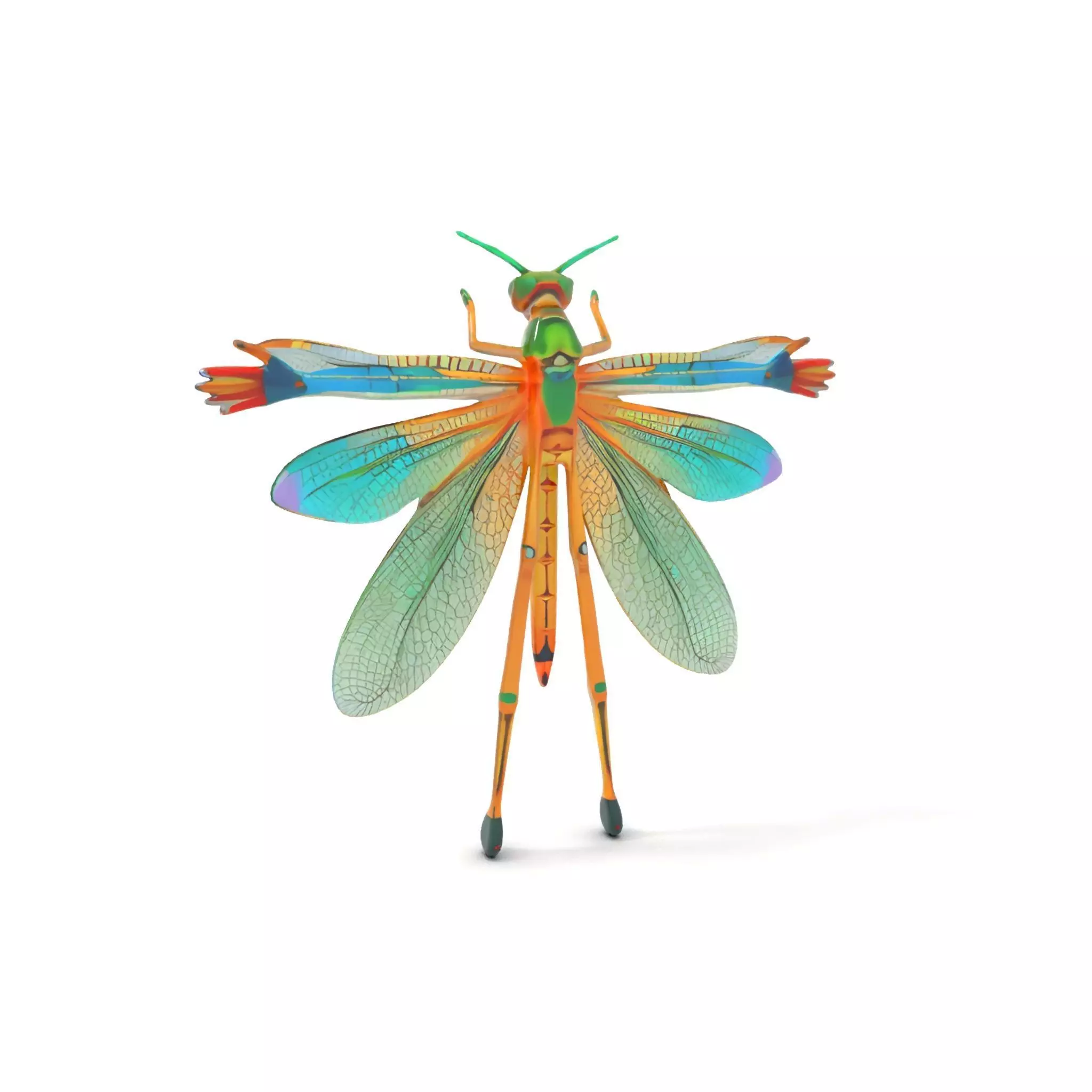 Iridescent Dragonfly model pack Low-poly 3D model_15