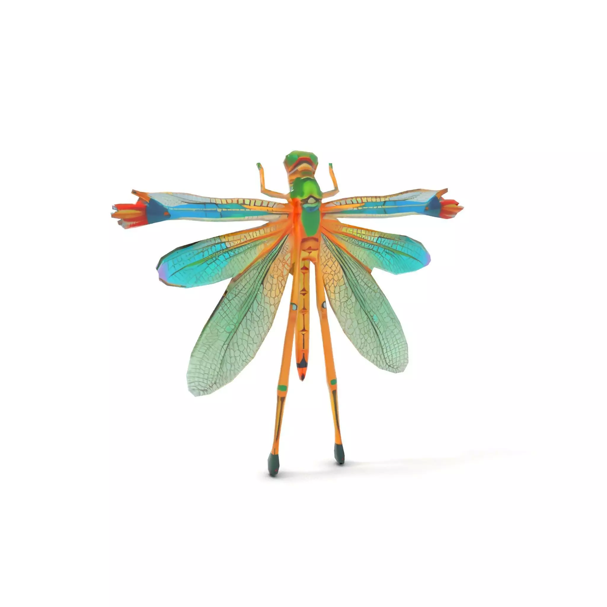 Iridescent Dragonfly model pack Low-poly 3D model_16