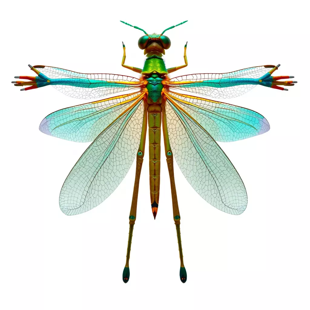Iridescent Dragonfly model pack Low-poly 3D model_2