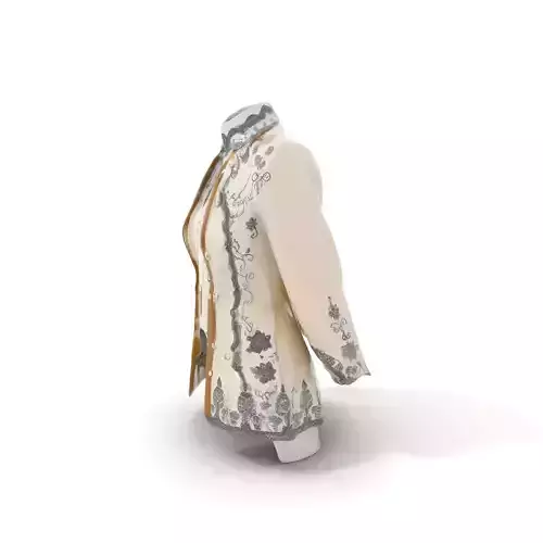 Elegant White Floral Jacket model pack