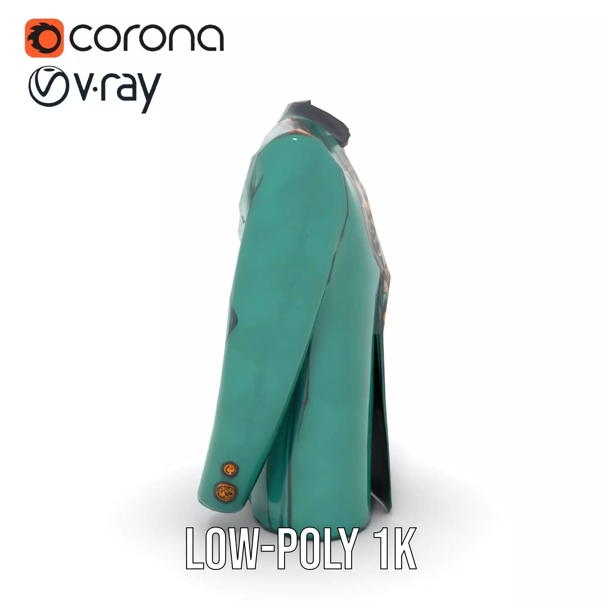 Emerald Regal Jacket model pack Low-poly 3D model_17
