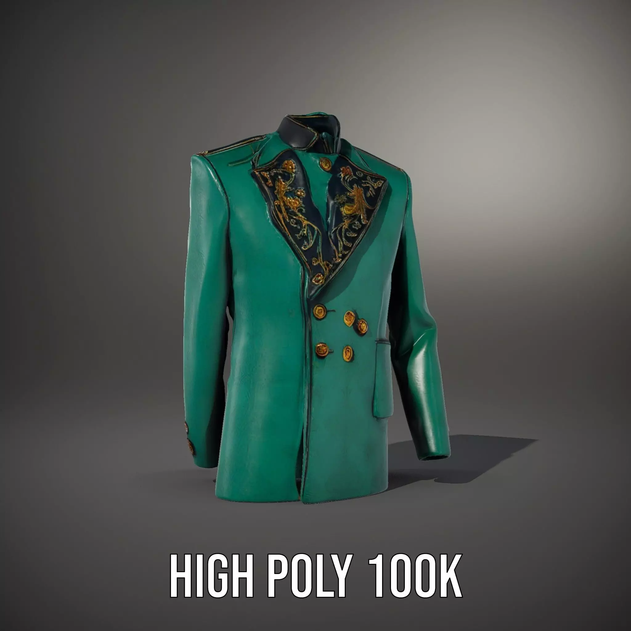Emerald Regal Jacket model pack Low-poly 3D model_8