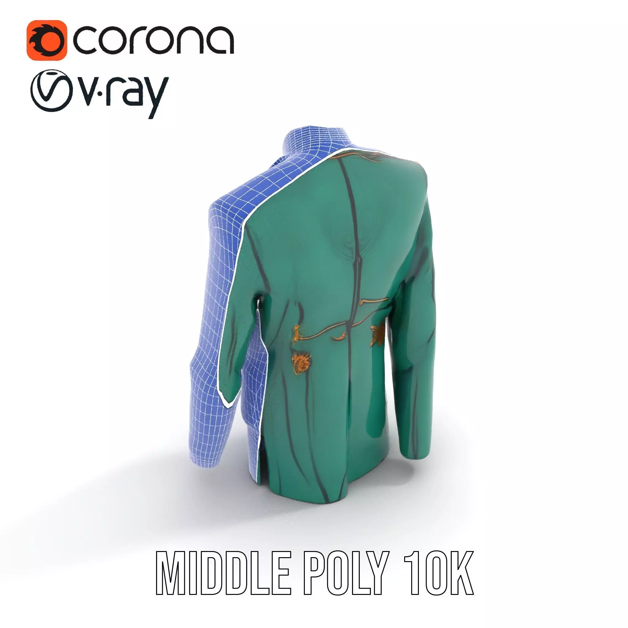 Emerald Regal Jacket model pack Low-poly 3D model_21