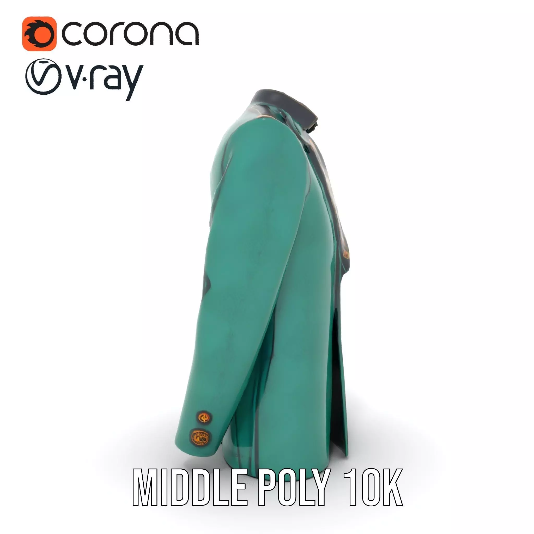 Emerald Regal Jacket model pack Low-poly 3D model_6