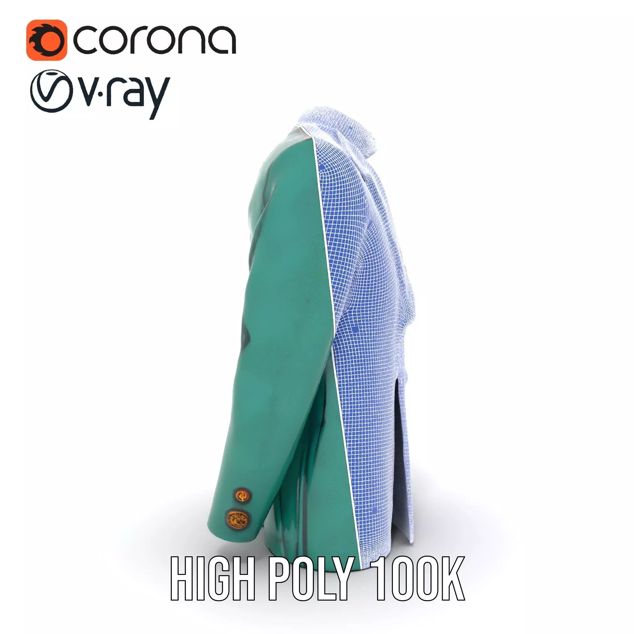 Emerald Regal Jacket model pack Low-poly 3D model_25