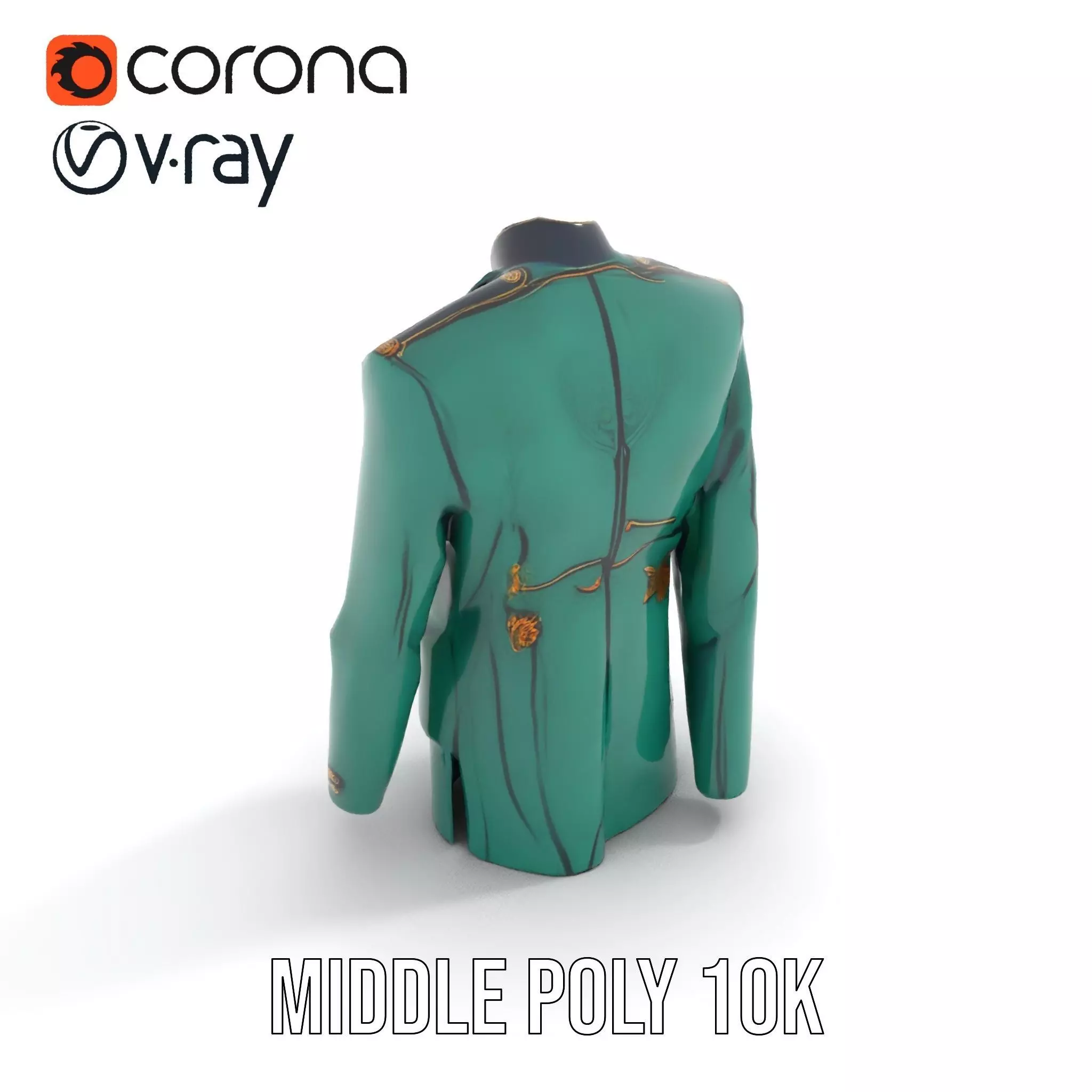 Emerald Regal Jacket model pack Low-poly 3D model_16