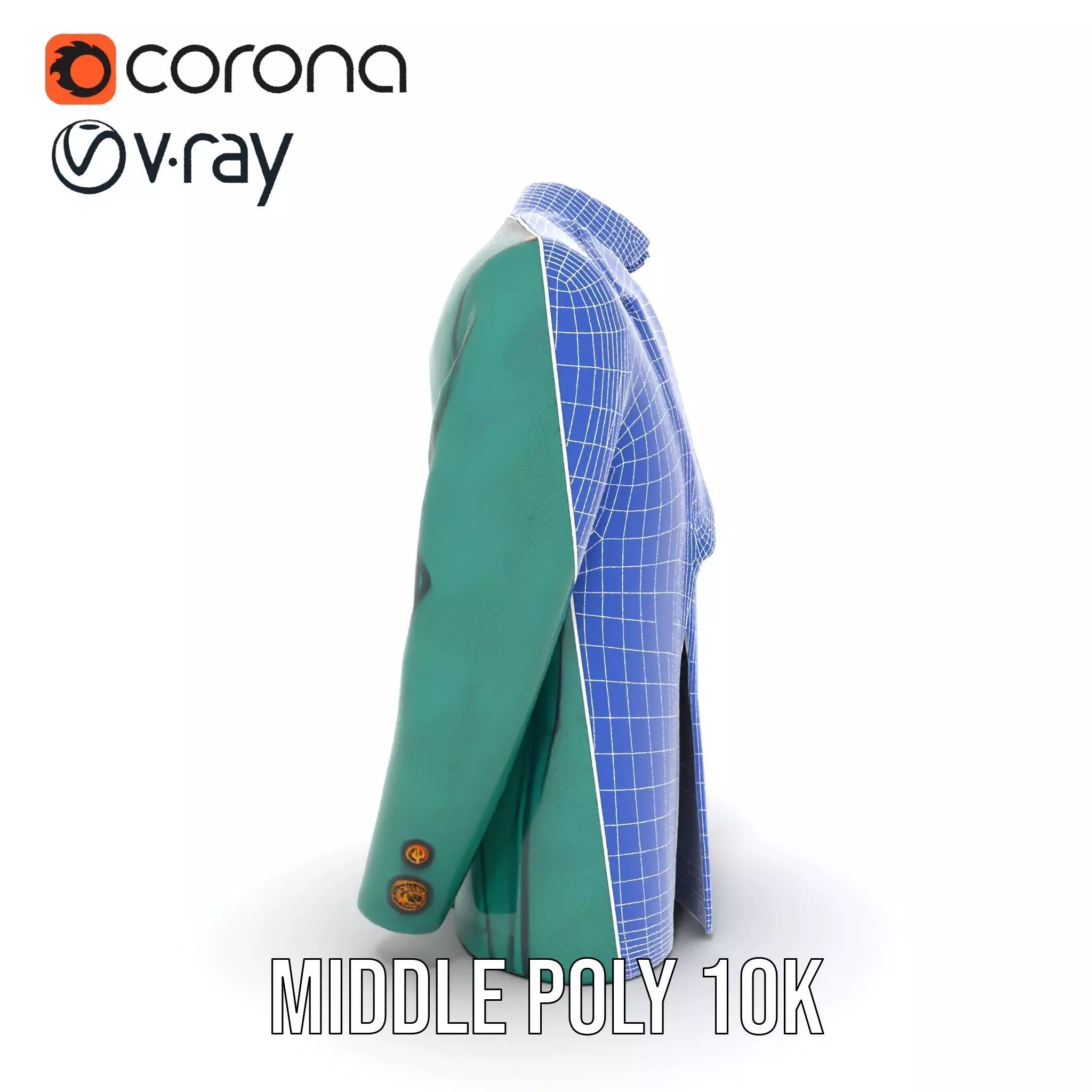 Emerald Regal Jacket model pack Low-poly 3D model_26