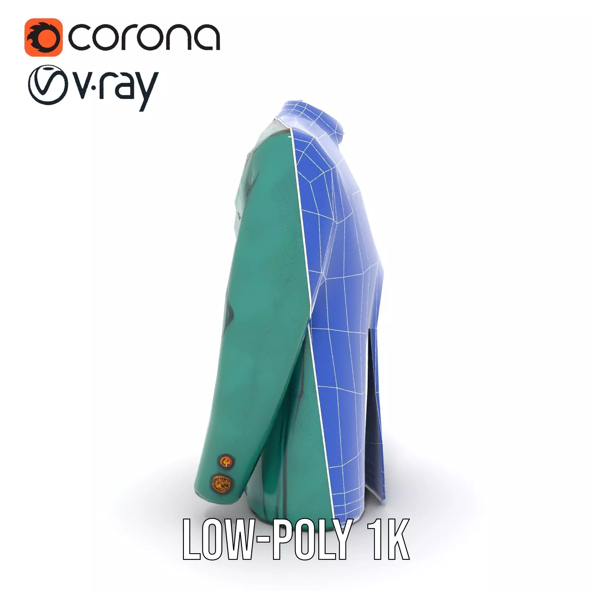 Emerald Regal Jacket model pack Low-poly 3D model_30