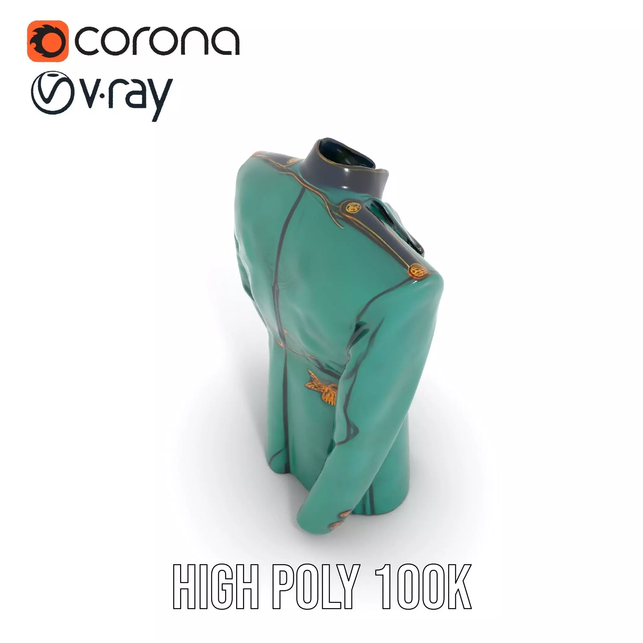 Emerald Regal Jacket model pack Low-poly 3D model_18