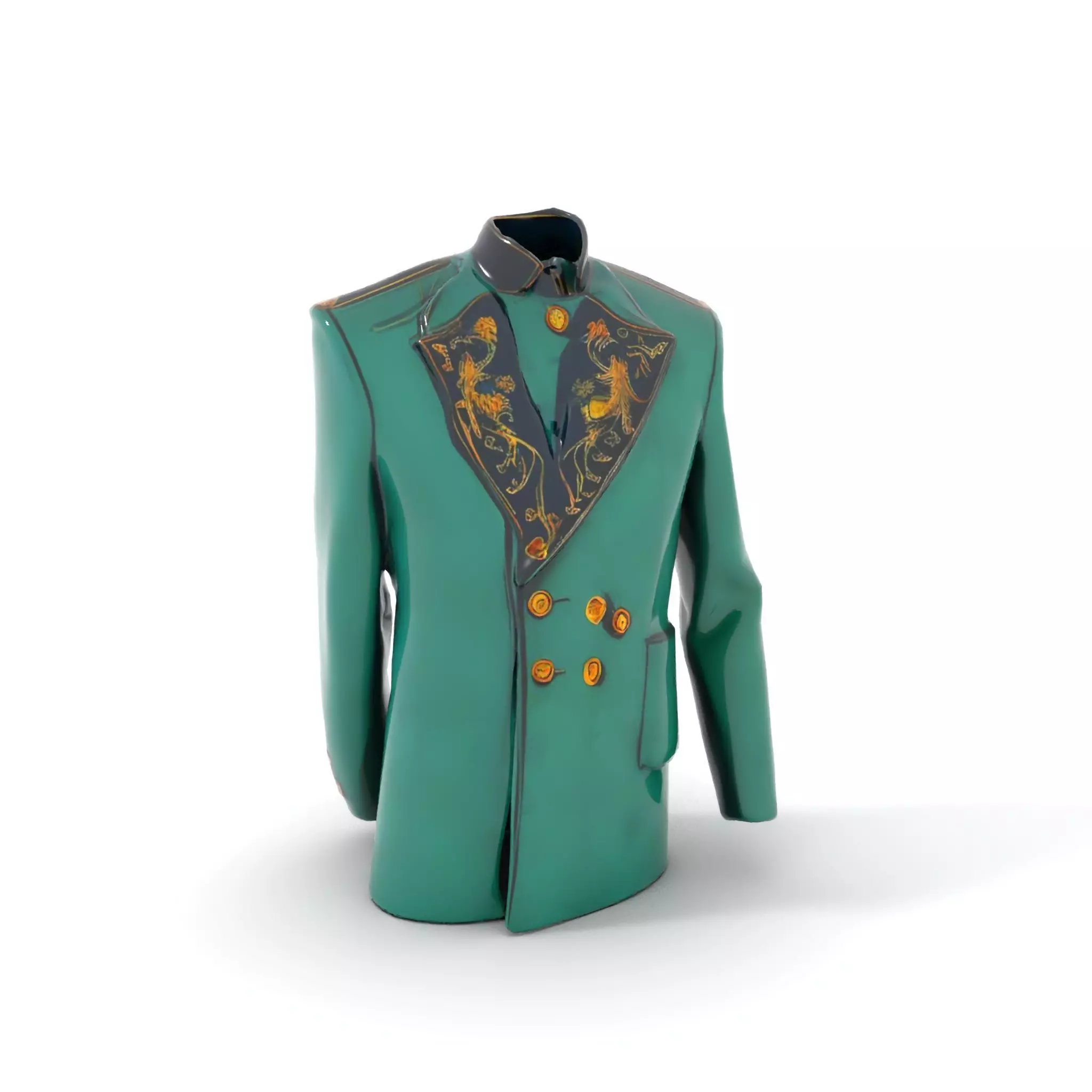 Emerald Regal Jacket model pack Low-poly 3D model_5