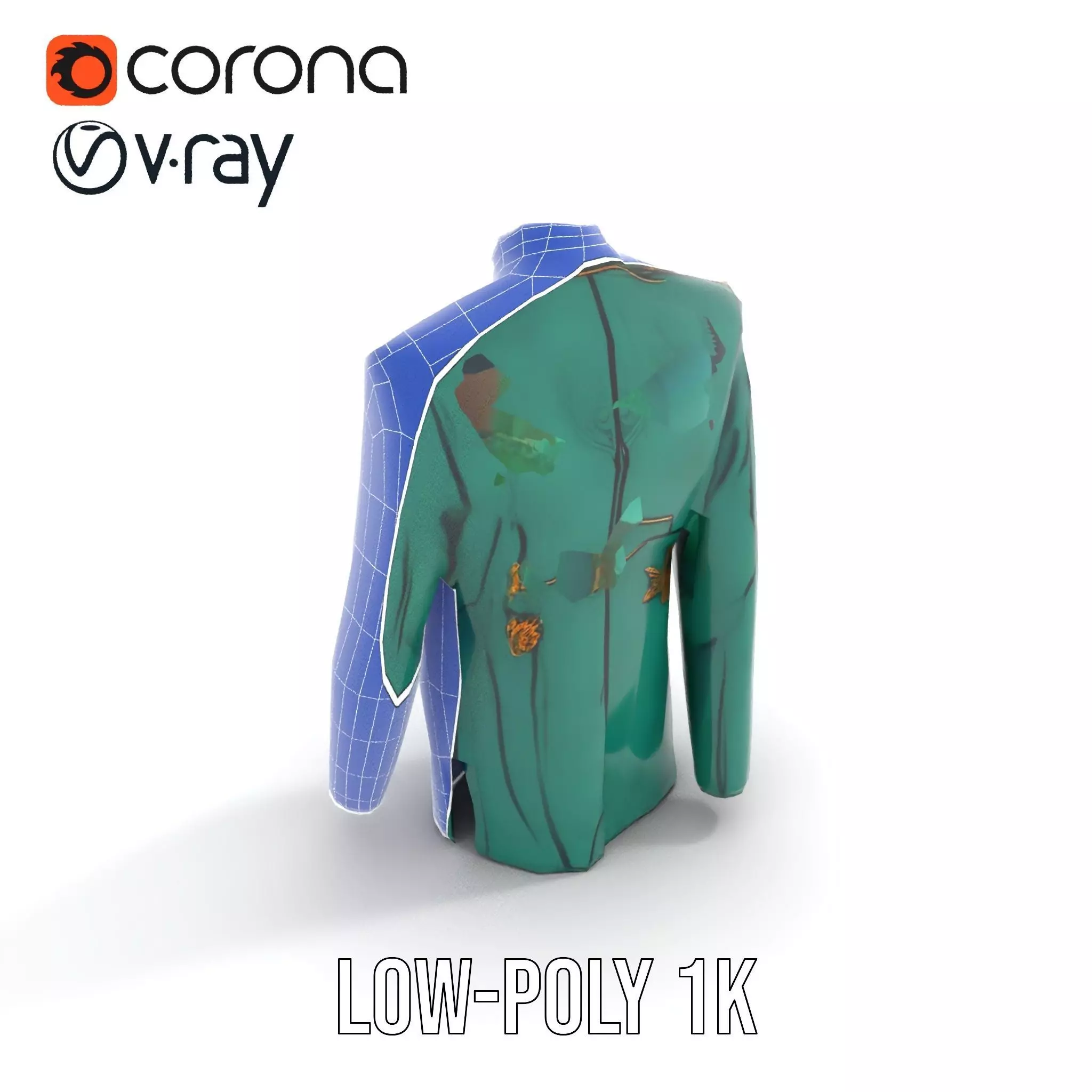 Emerald Regal Jacket model pack Low-poly 3D model_20