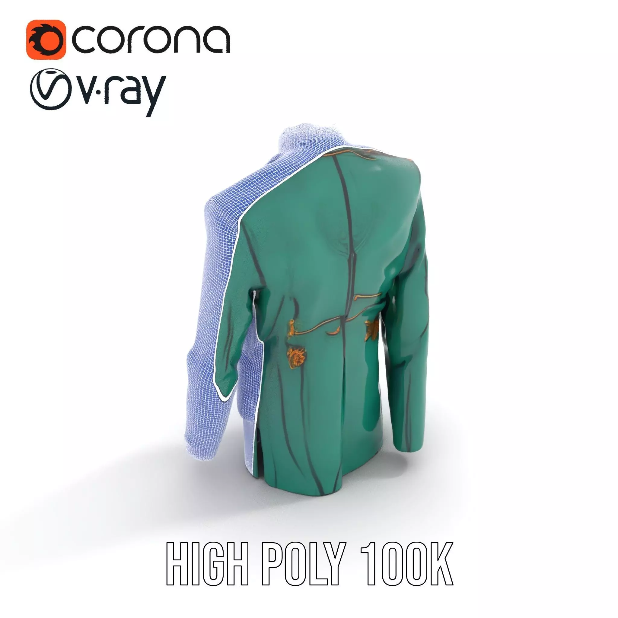 Emerald Regal Jacket model pack Low-poly 3D model_34