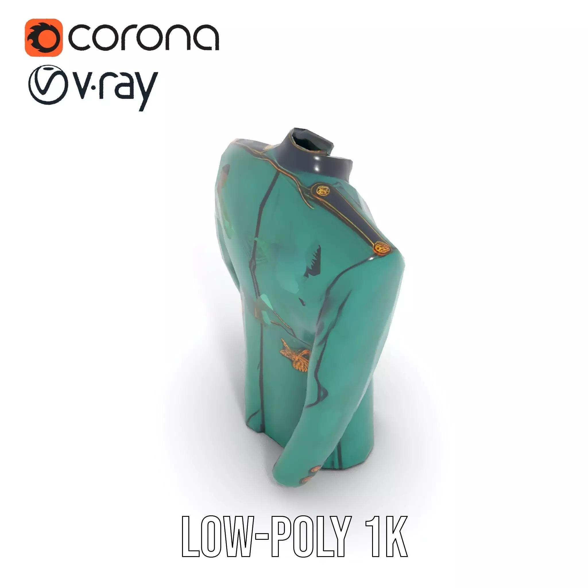 Emerald Regal Jacket model pack Low-poly 3D model_14