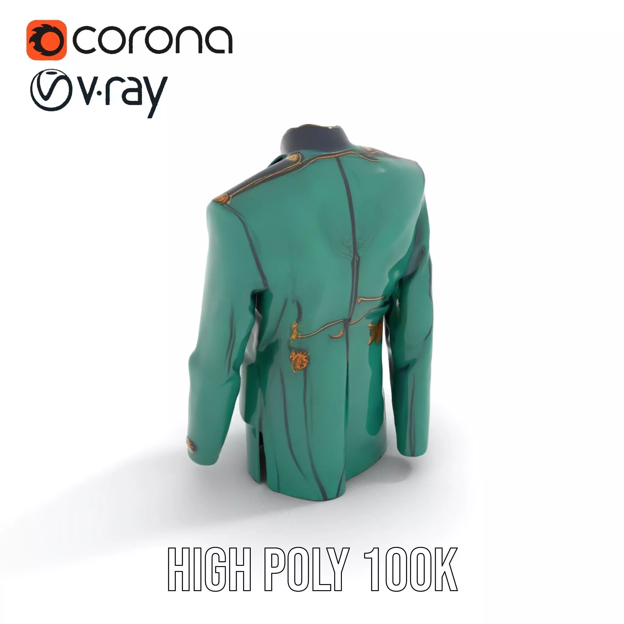 Emerald Regal Jacket model pack Low-poly 3D model_15