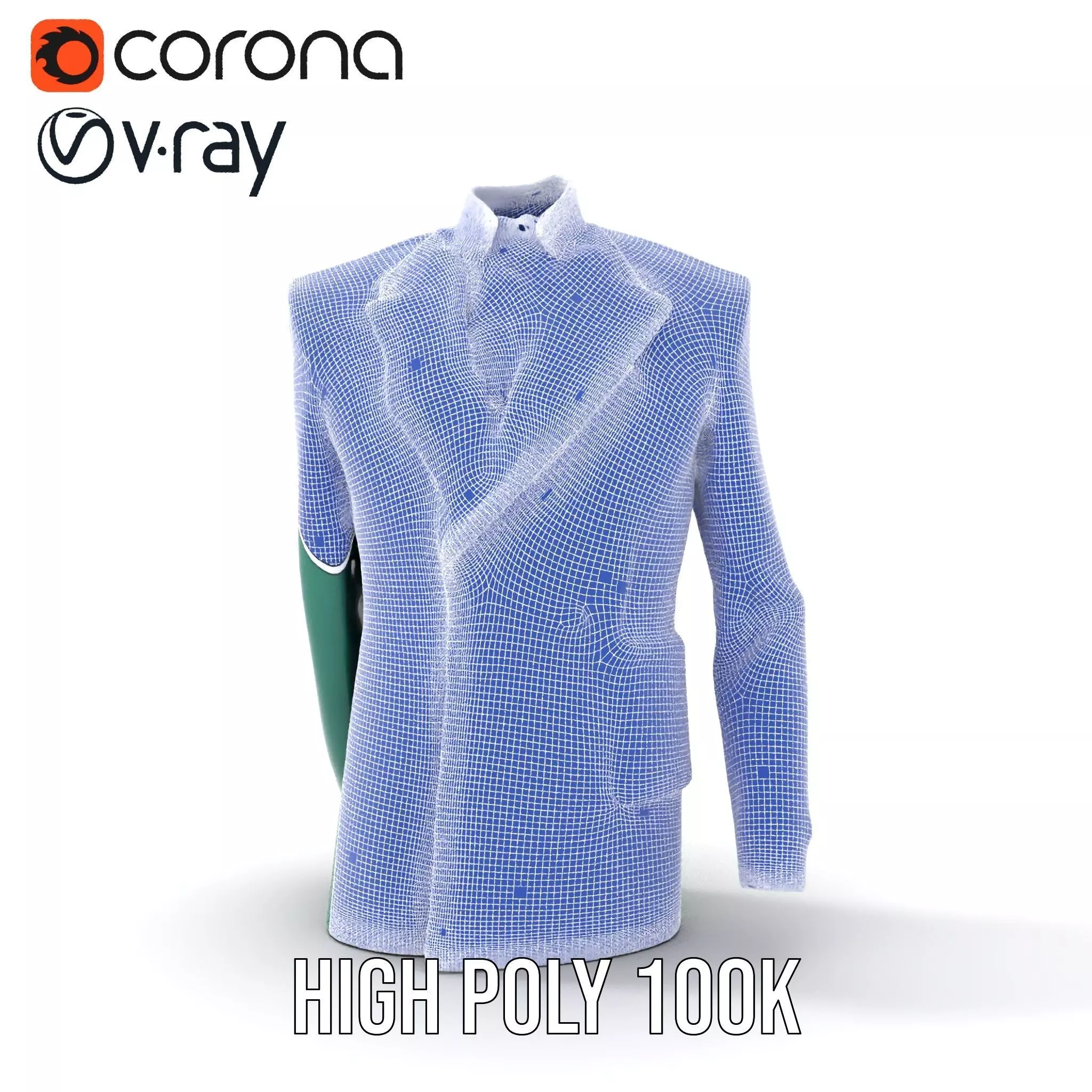 Emerald Regal Jacket model pack Low-poly 3D model_32