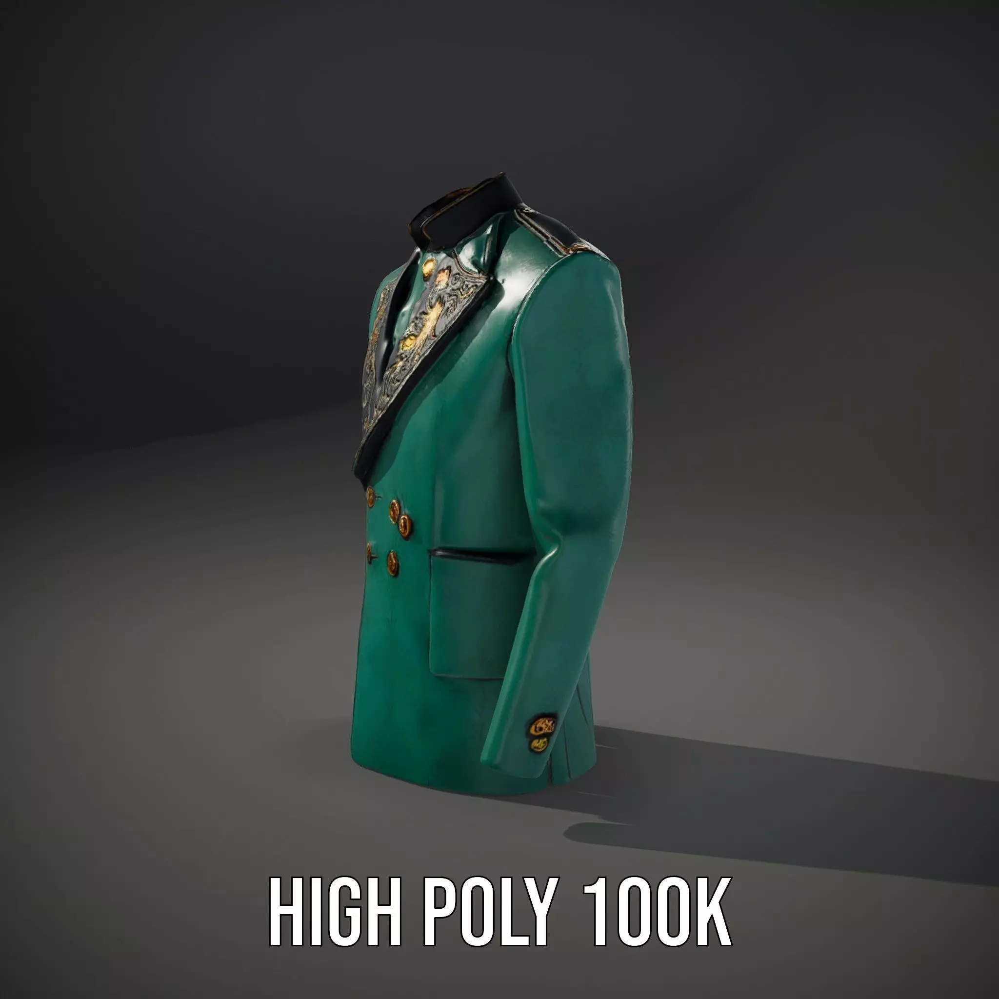 Emerald Regal Jacket model pack Low-poly 3D model_10