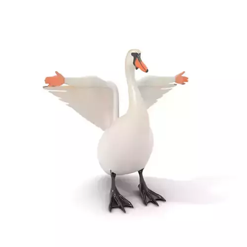 Quirky Swan Hybrid model pack Low-poly 3D model