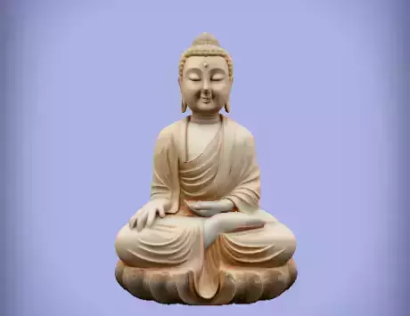 Buddha Statue in Lotus Position 3D Model Sculpture