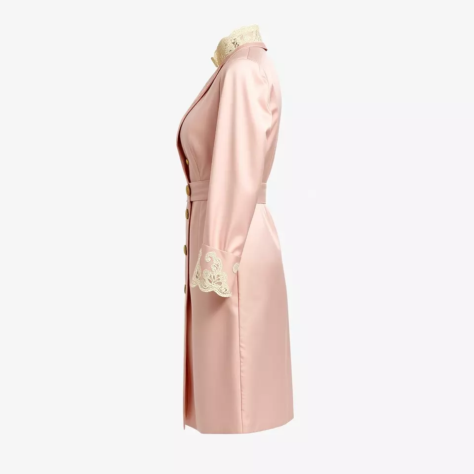 Elegant Pink Coat model pack Low-poly 3D model_2