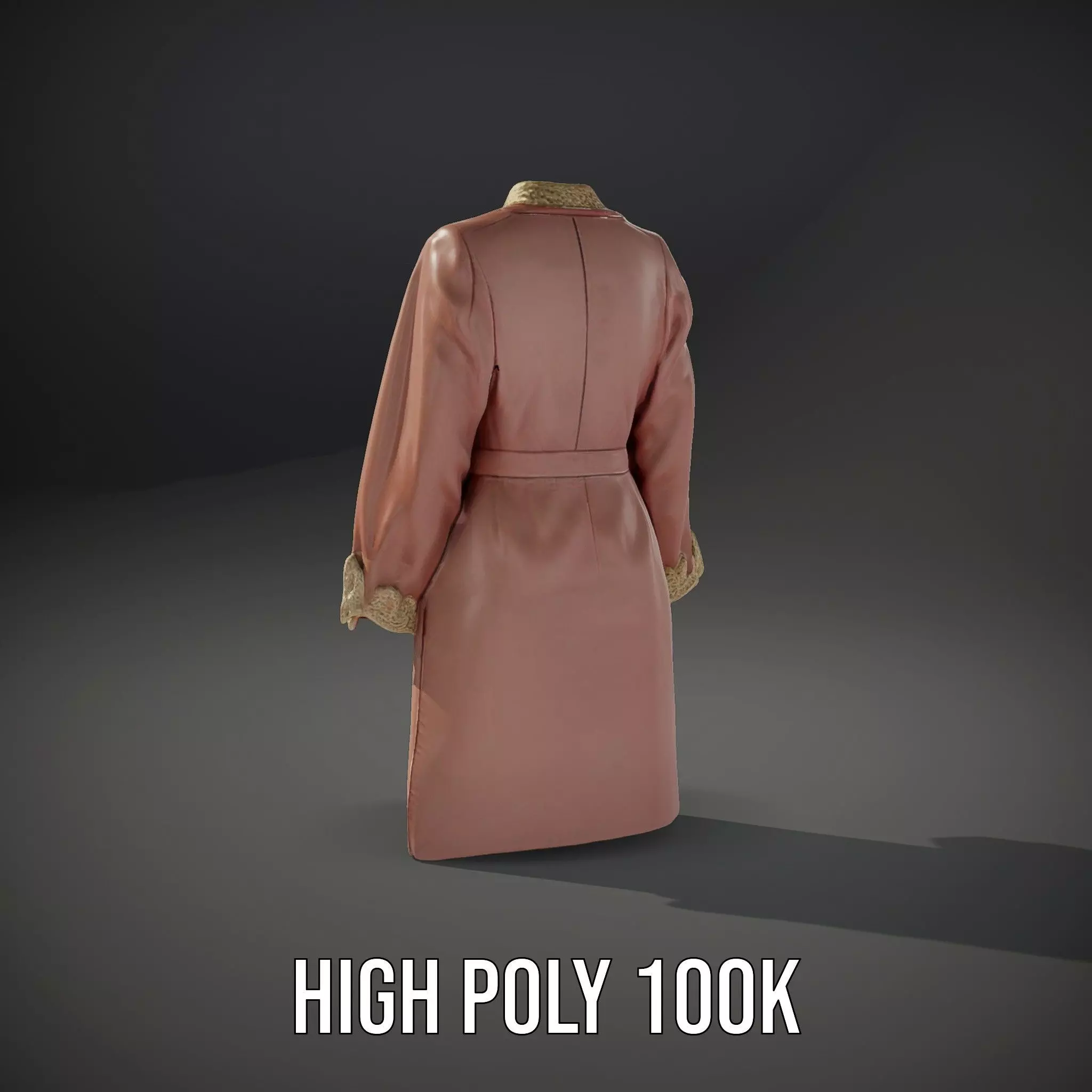 Elegant Pink Coat model pack Low-poly 3D model_8