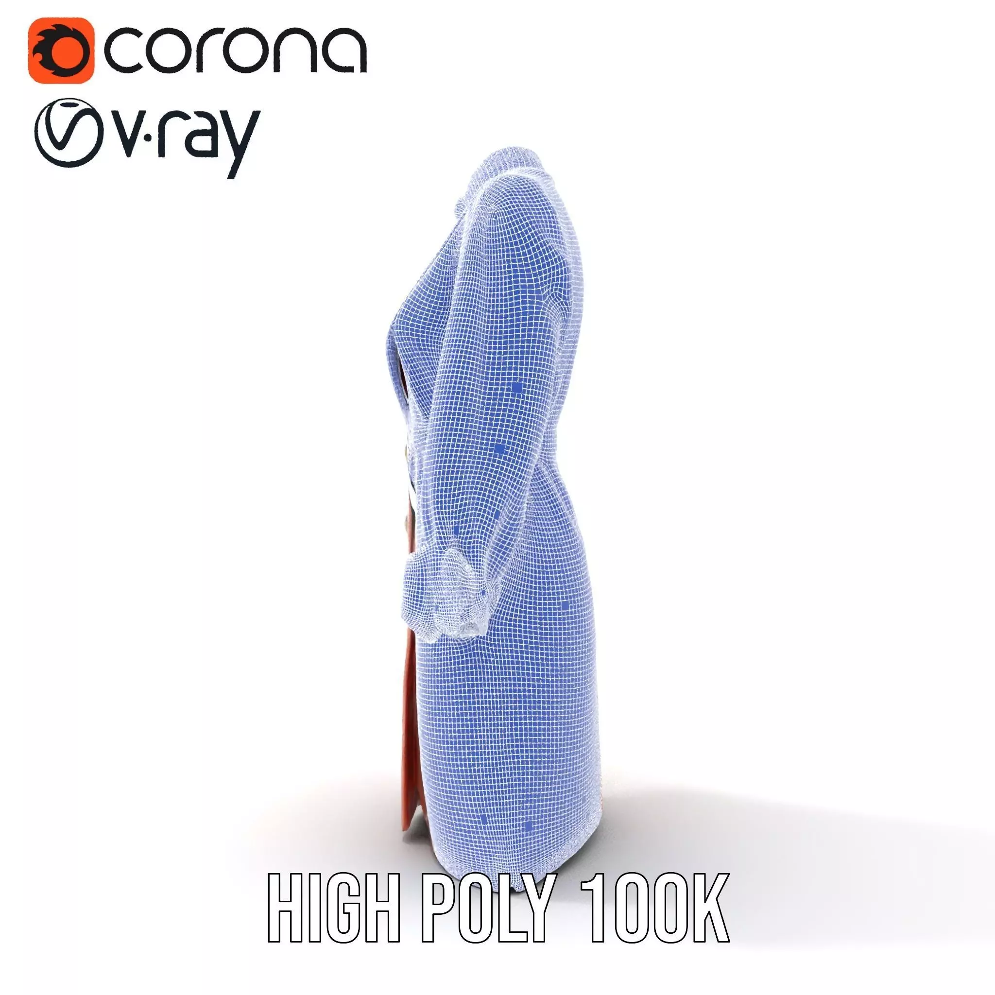 Elegant Pink Coat model pack Low-poly 3D model_33