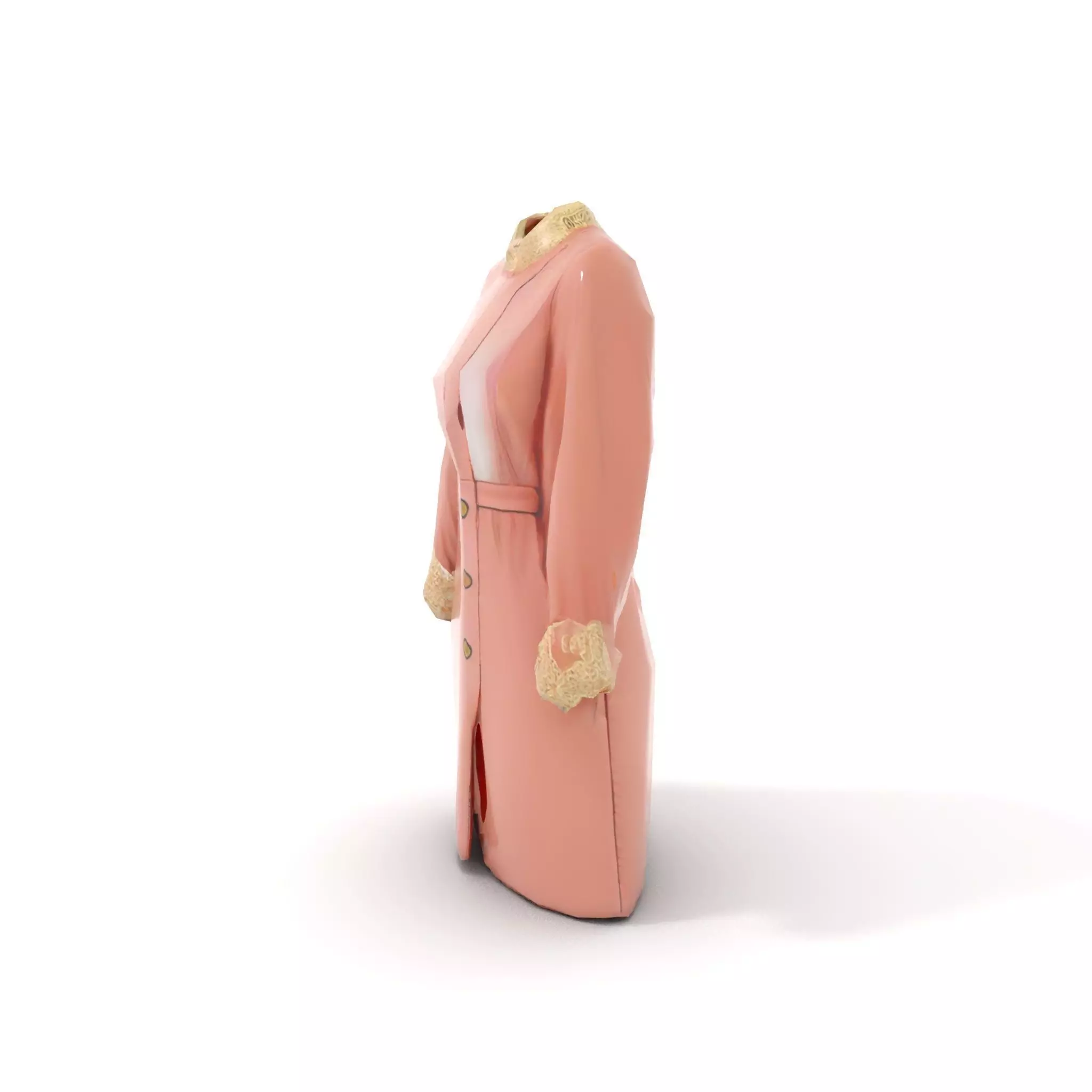 Elegant Pink Coat model pack Low-poly 3D model_9