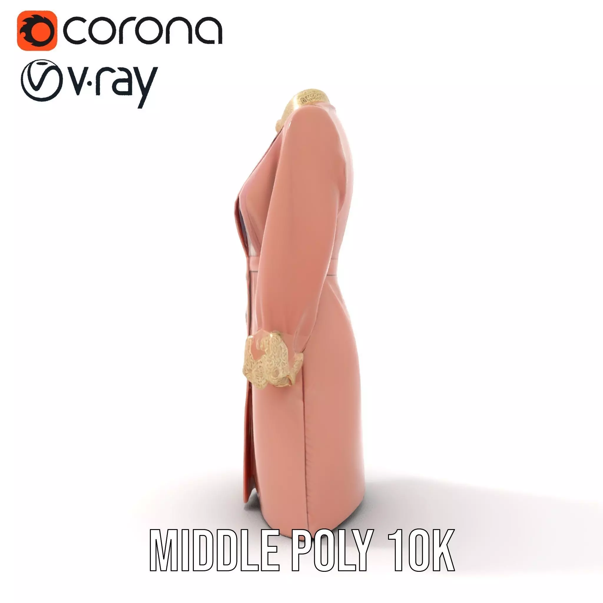 Elegant Pink Coat model pack Low-poly 3D model_11