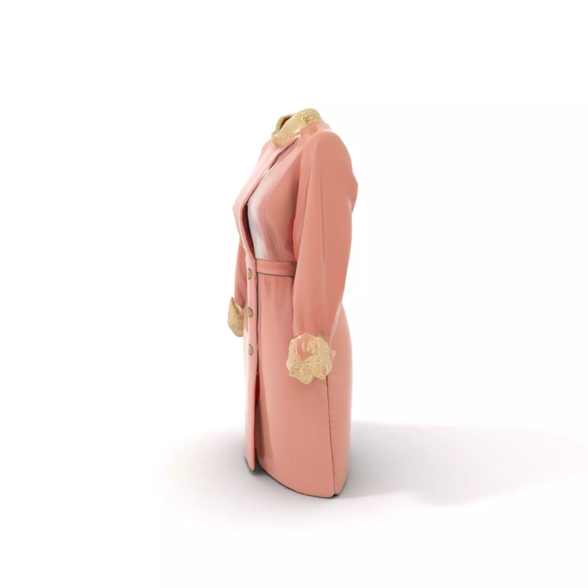 Elegant Pink Coat model pack Low-poly 3D model_6
