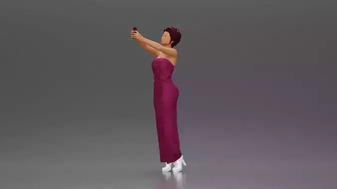 Fashionable woman in a jumpsuit snapping a selfie in style
