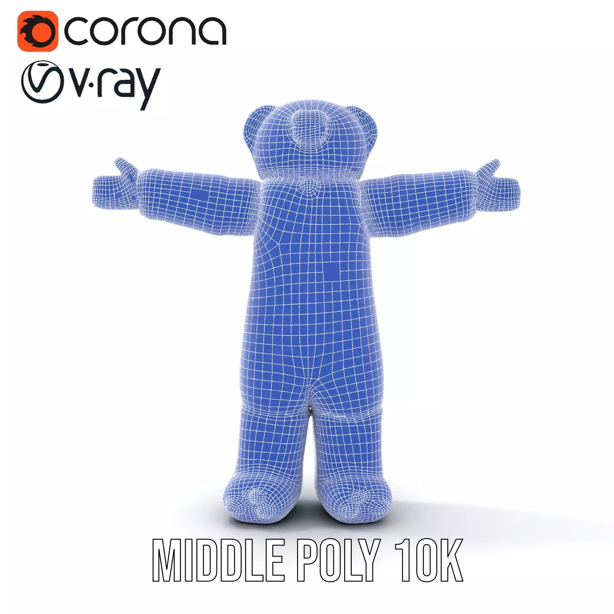 Blue Cuddly Teddy model pack Low-poly 3D model_29