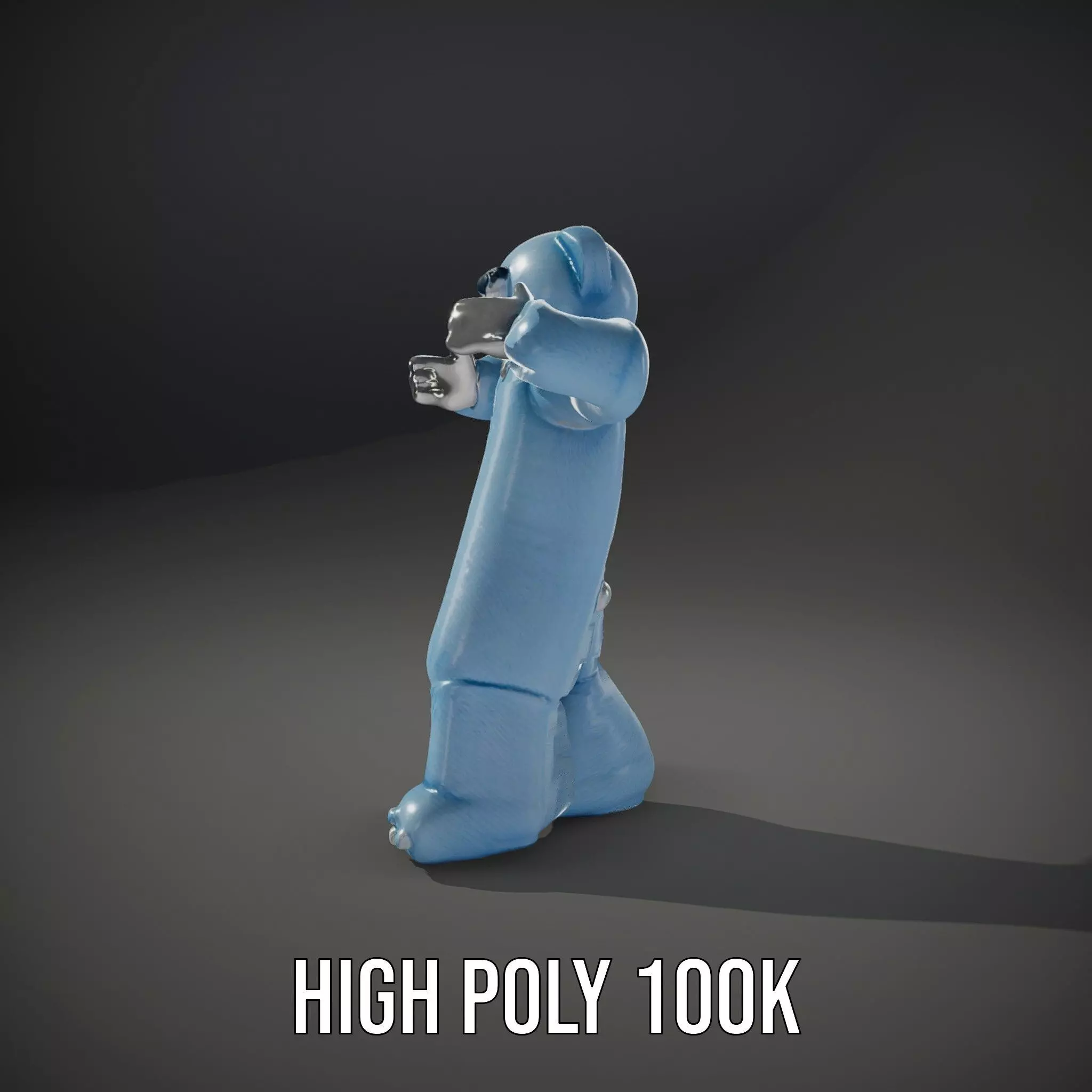 Blue Cuddly Teddy model pack Low-poly 3D model_8