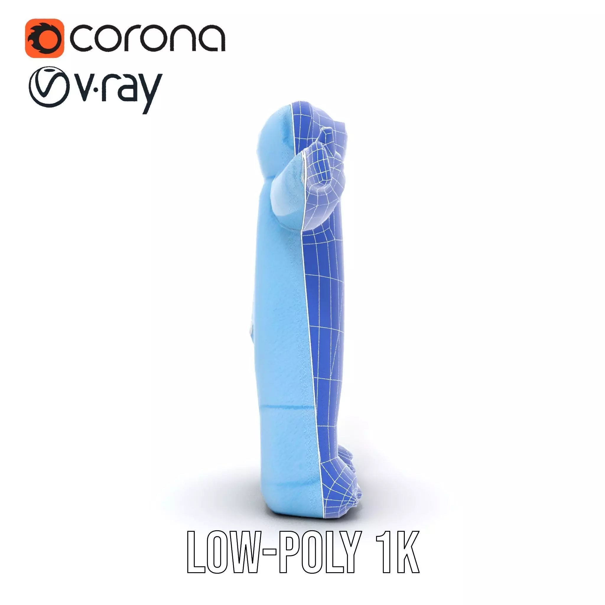 Blue Cuddly Teddy model pack Low-poly 3D model_30